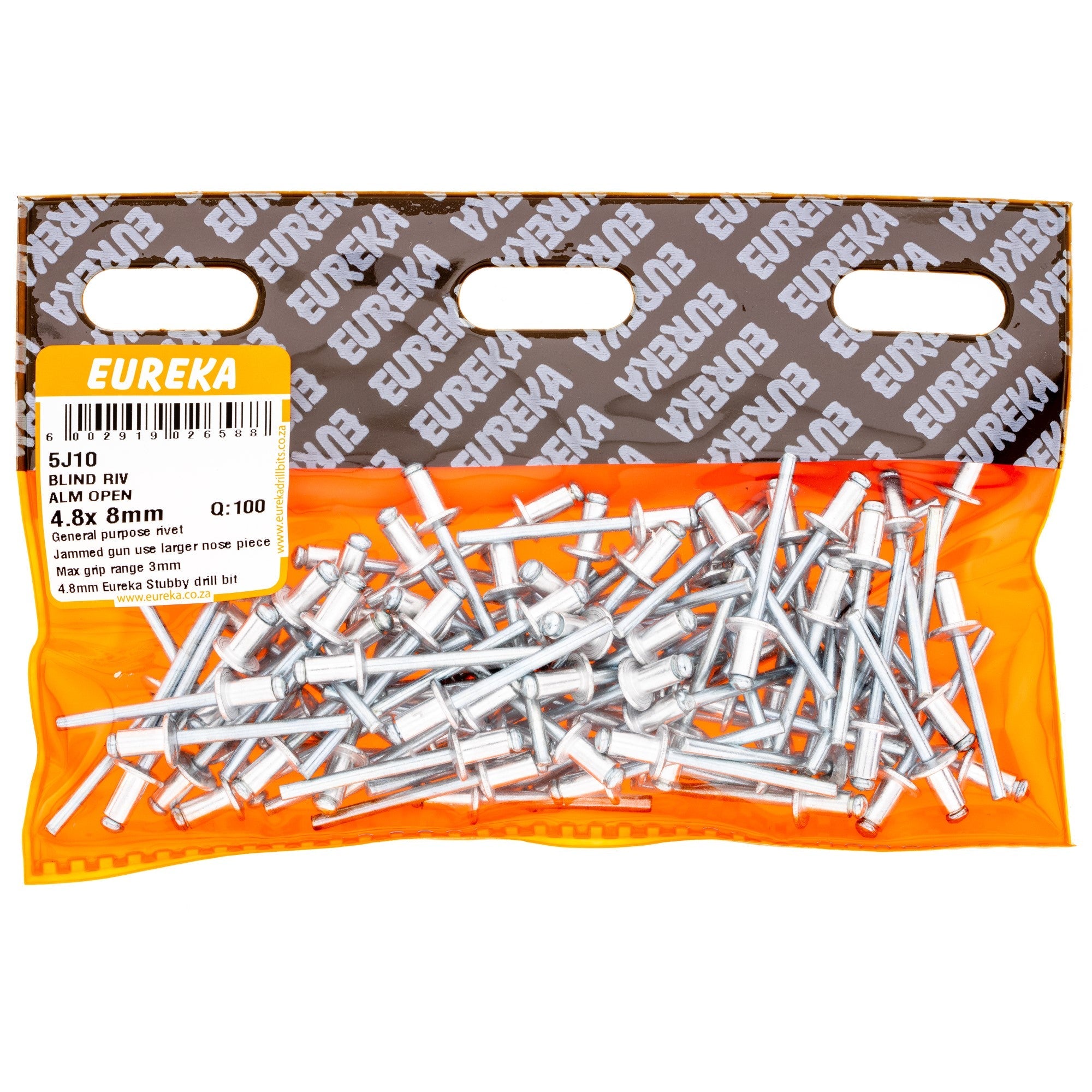 Eureka Blind Riv Alm Open 4.8 x 8mm Q:100