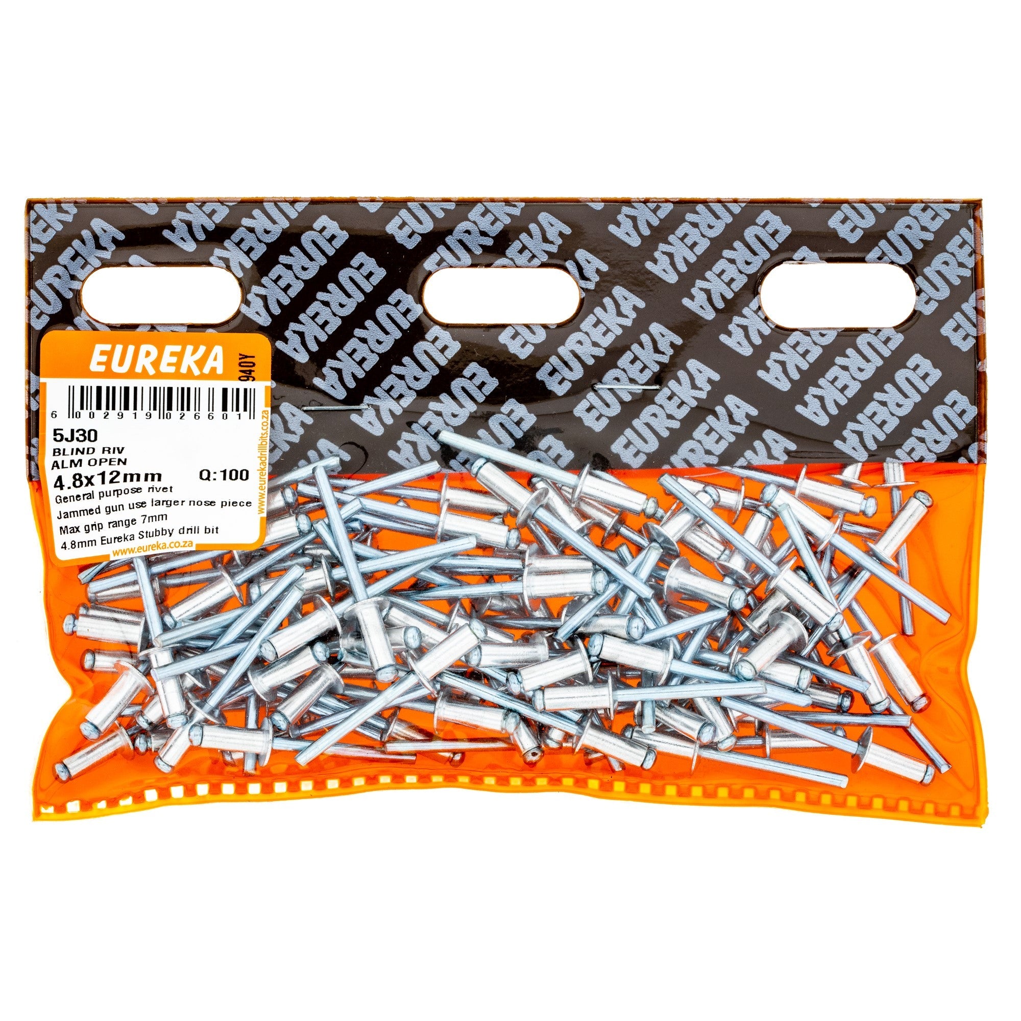 Eureka Blind Riv Alm Open 4.8 x 12mm Q:100