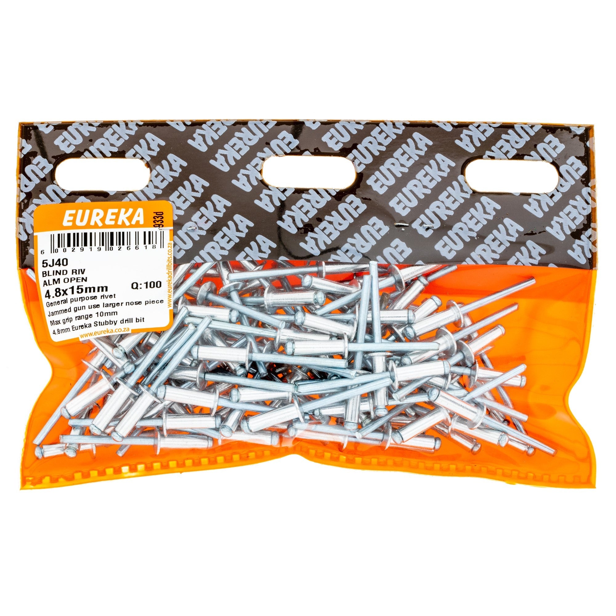 Eureka Blind Riv Alm Open 4.8 x 15mm Q:100