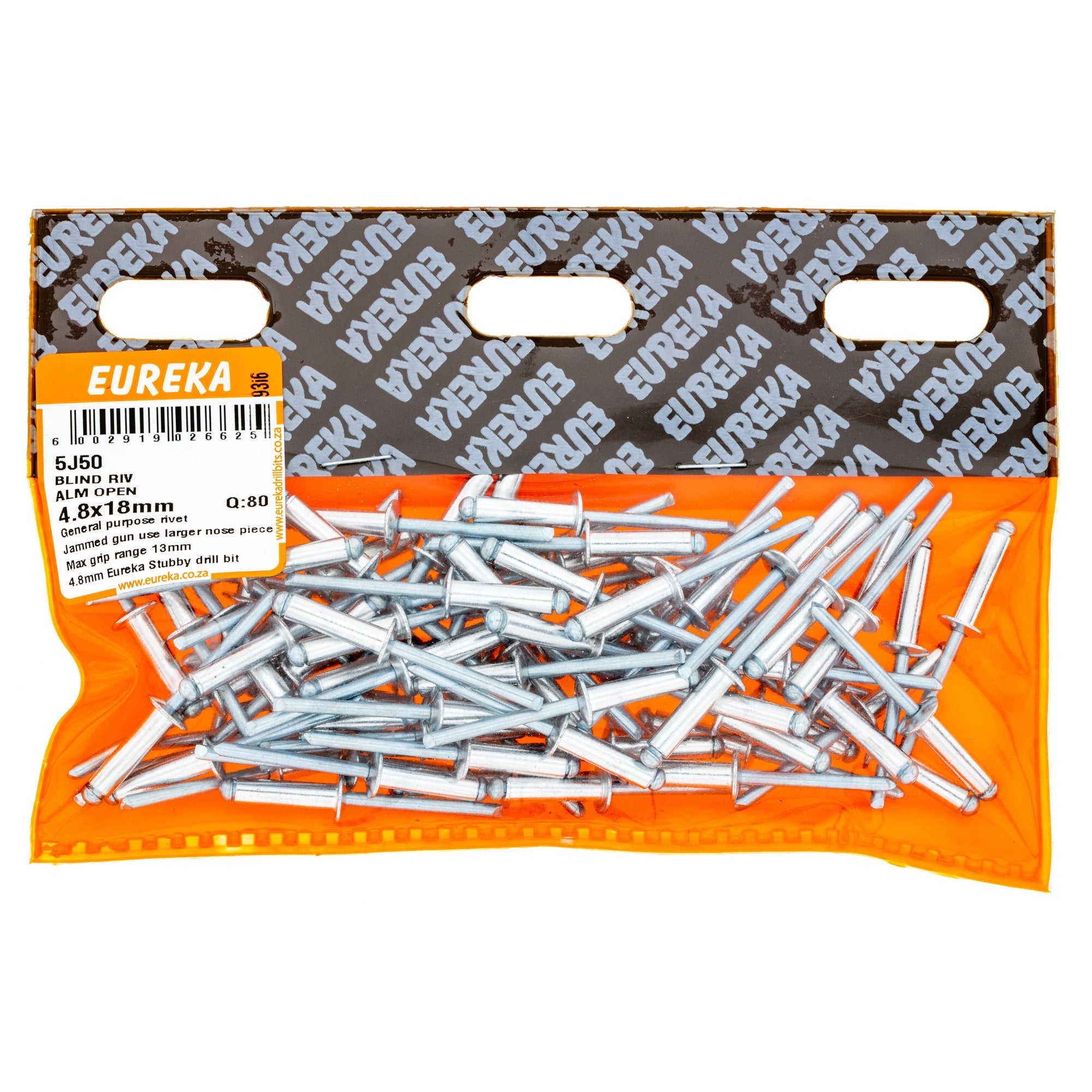 Eureka Blind Riv Alm Open 4.8 x 18mm Q:80