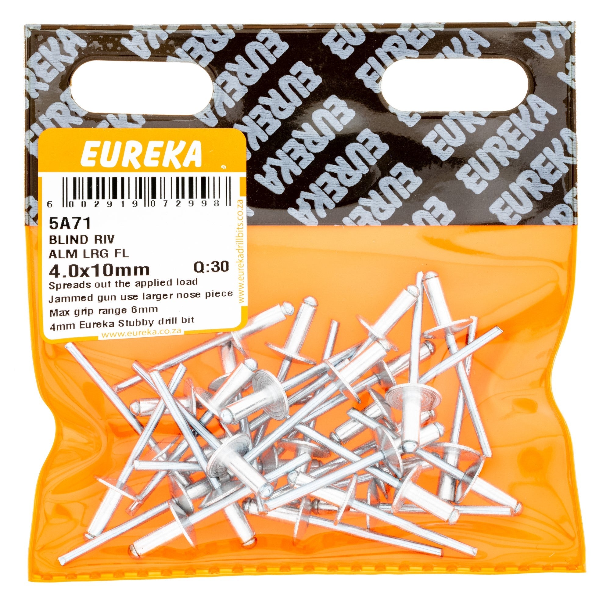 Eureka Blind Riv Alm Lrg FL 4 x 10mm Q:30