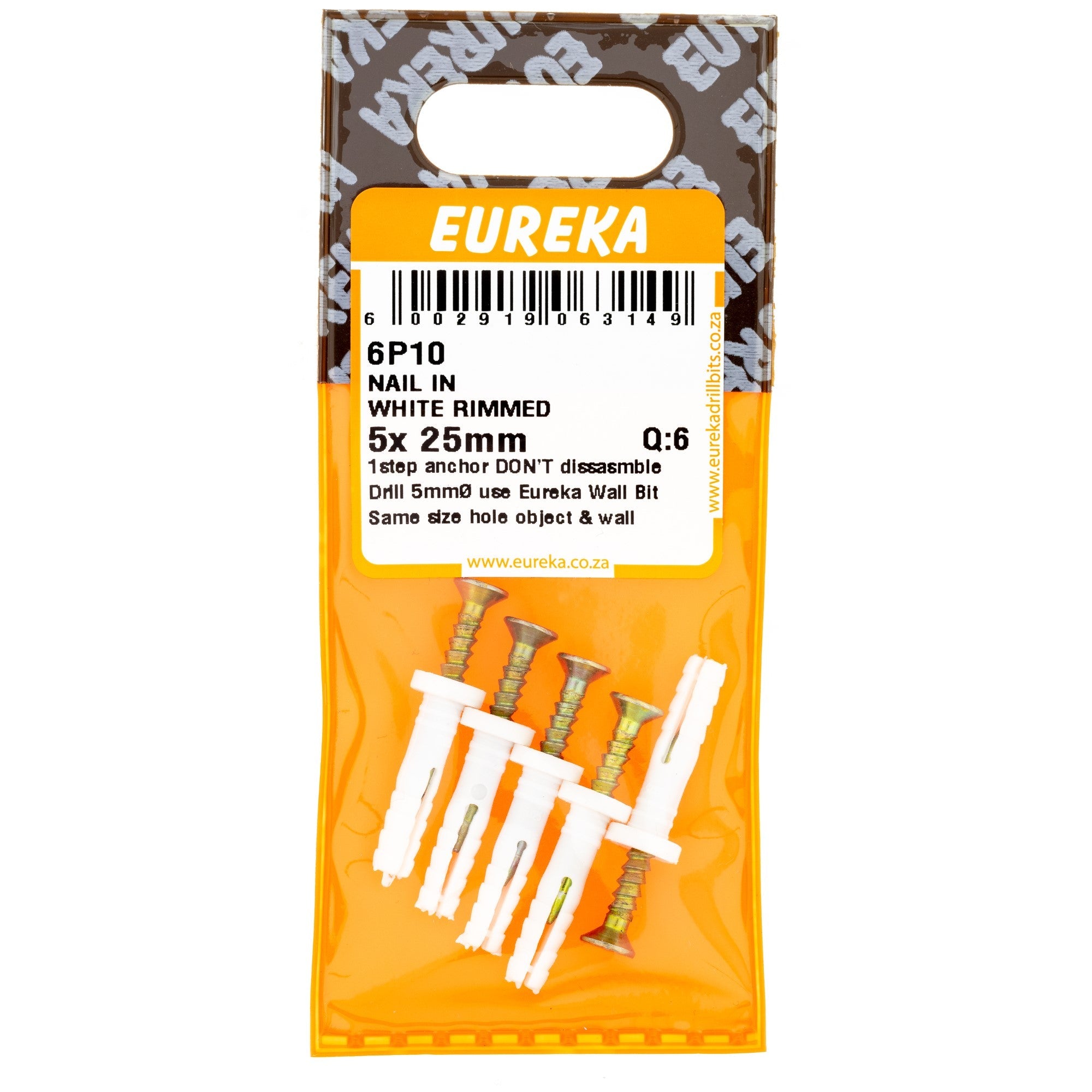 Eureka Nail & WHT Rimmed 5 x 25mm Q:6