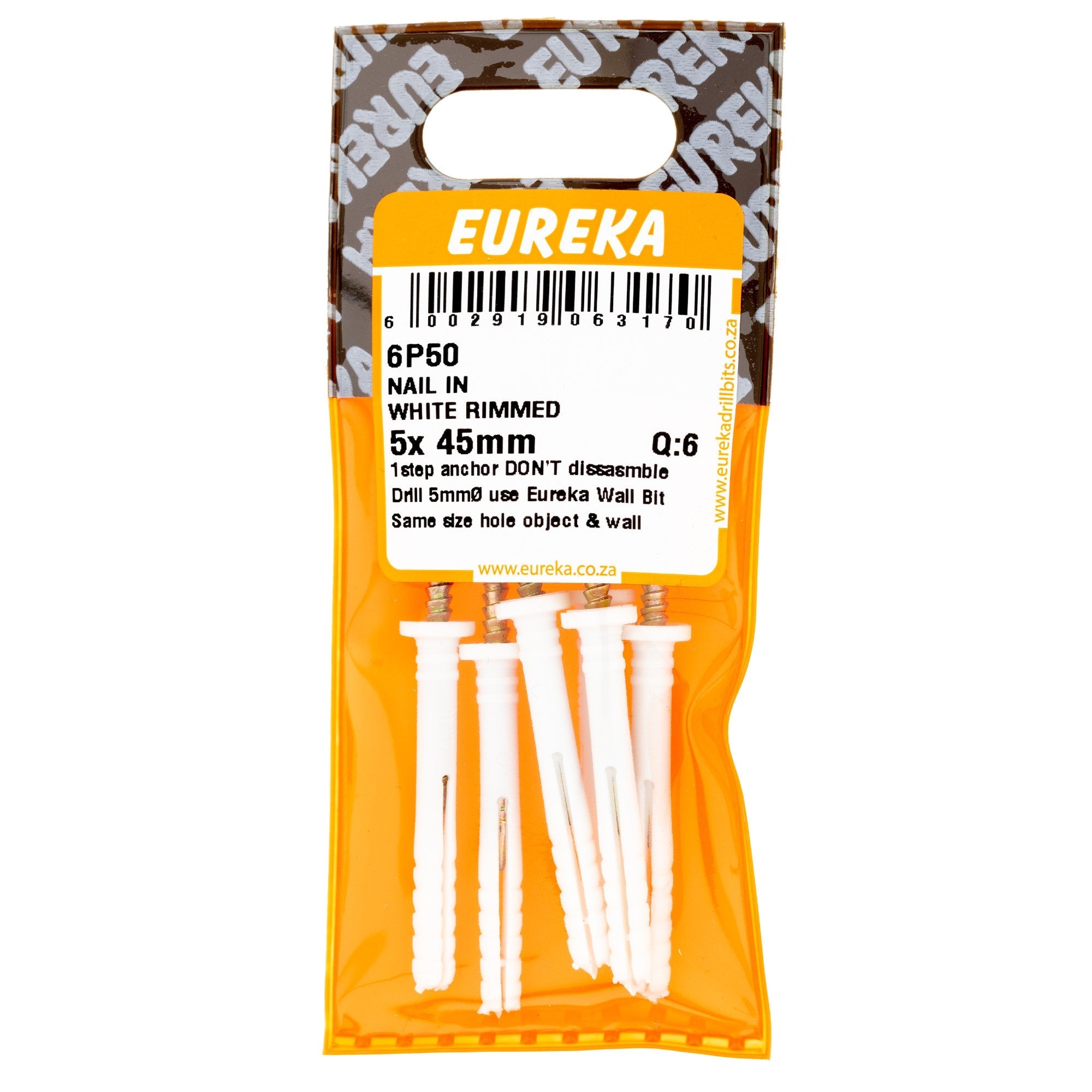 Eureka Nail & WHT Rimmed 5 x 45mm Q:6