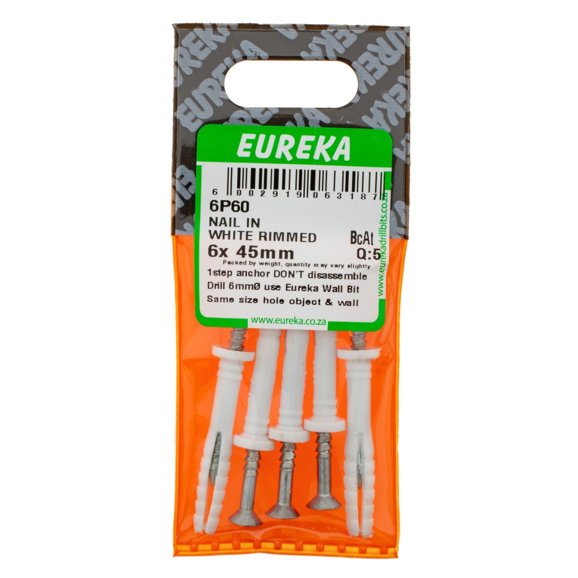 Eureka Nail & WHT Rimmed 6 x 45mm Q:5