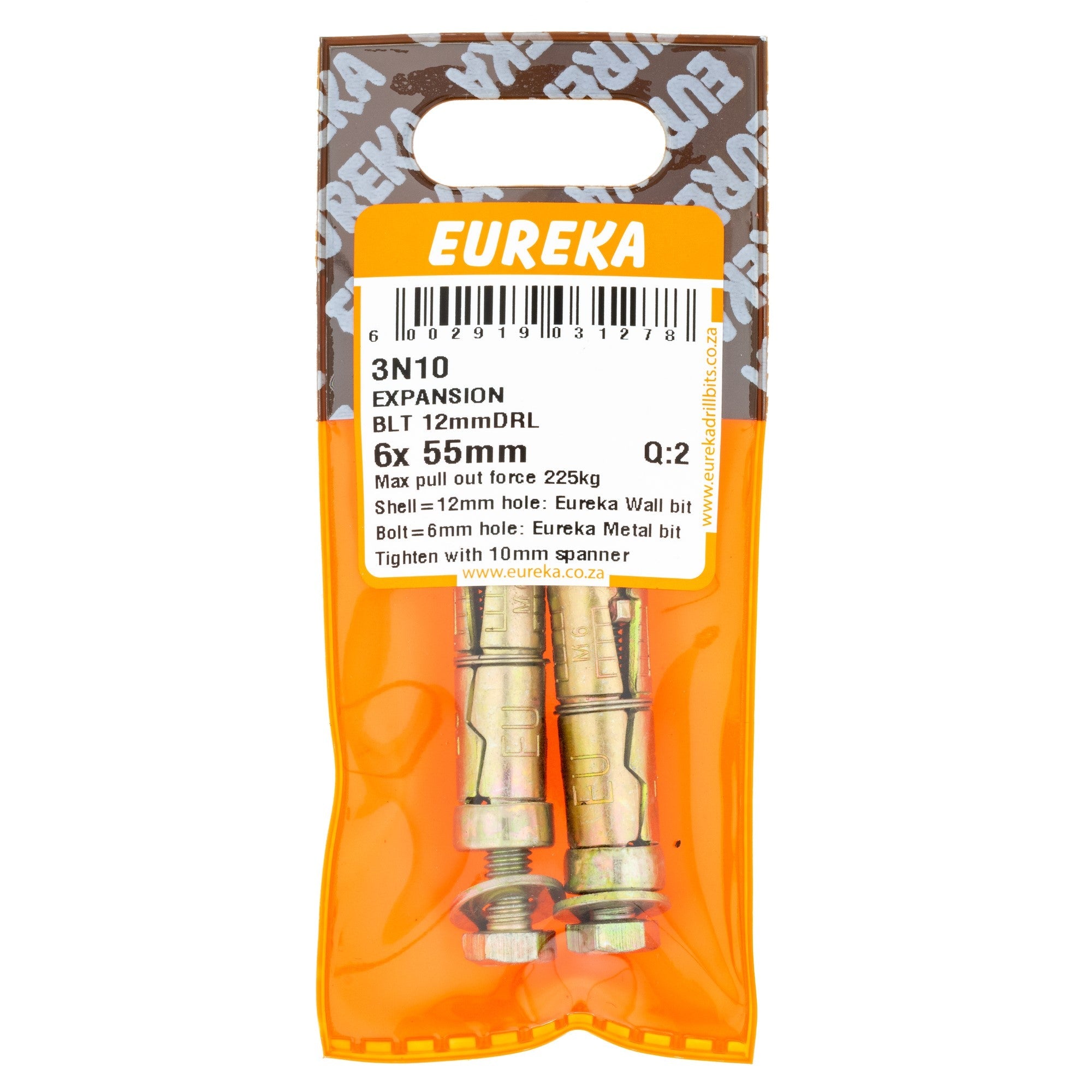 Eureka Expansion Bolt 12mm 6 x 50mm Q:2