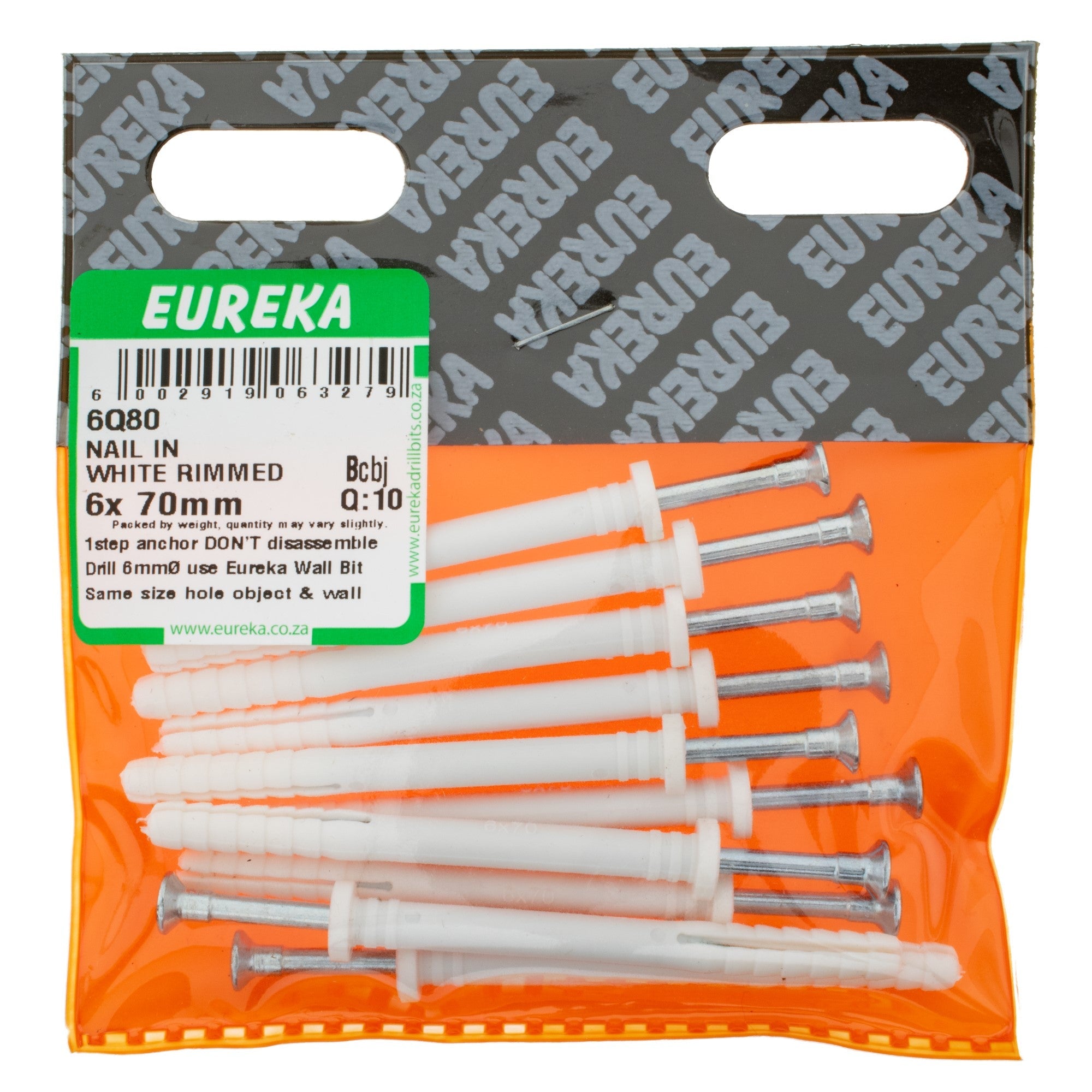 NAIL & WHT RIMMED 6X70MM Q:10 EUREKA