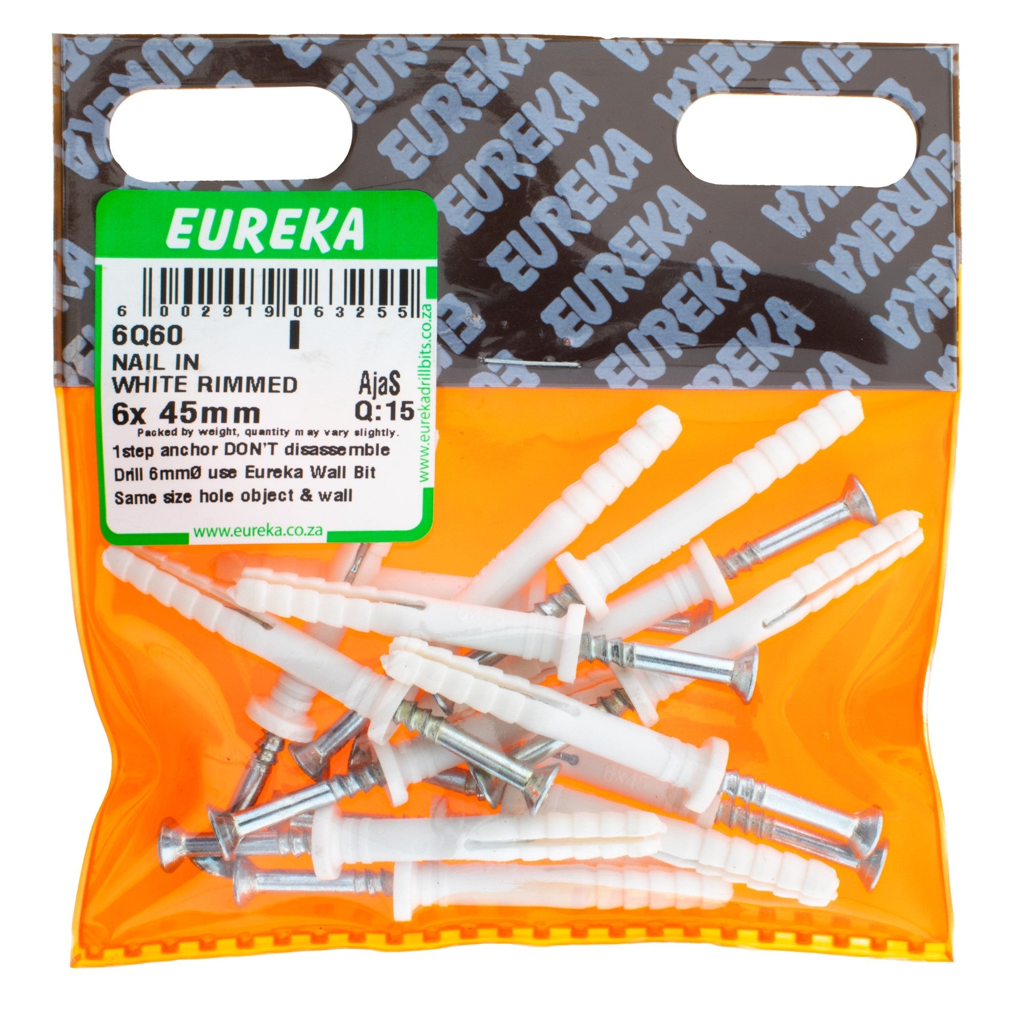 Eureka Nail & WHT Rimmed 6 x 45mm Q:15