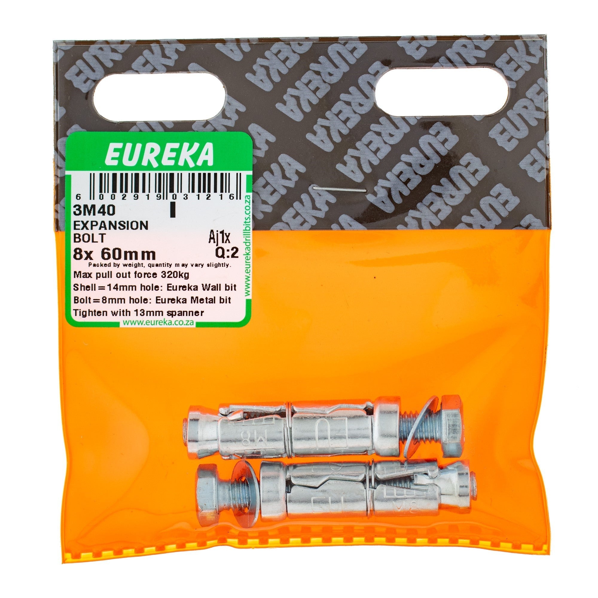 Eureka Expansion Bolt 14mm 8 x 60mm Q:2