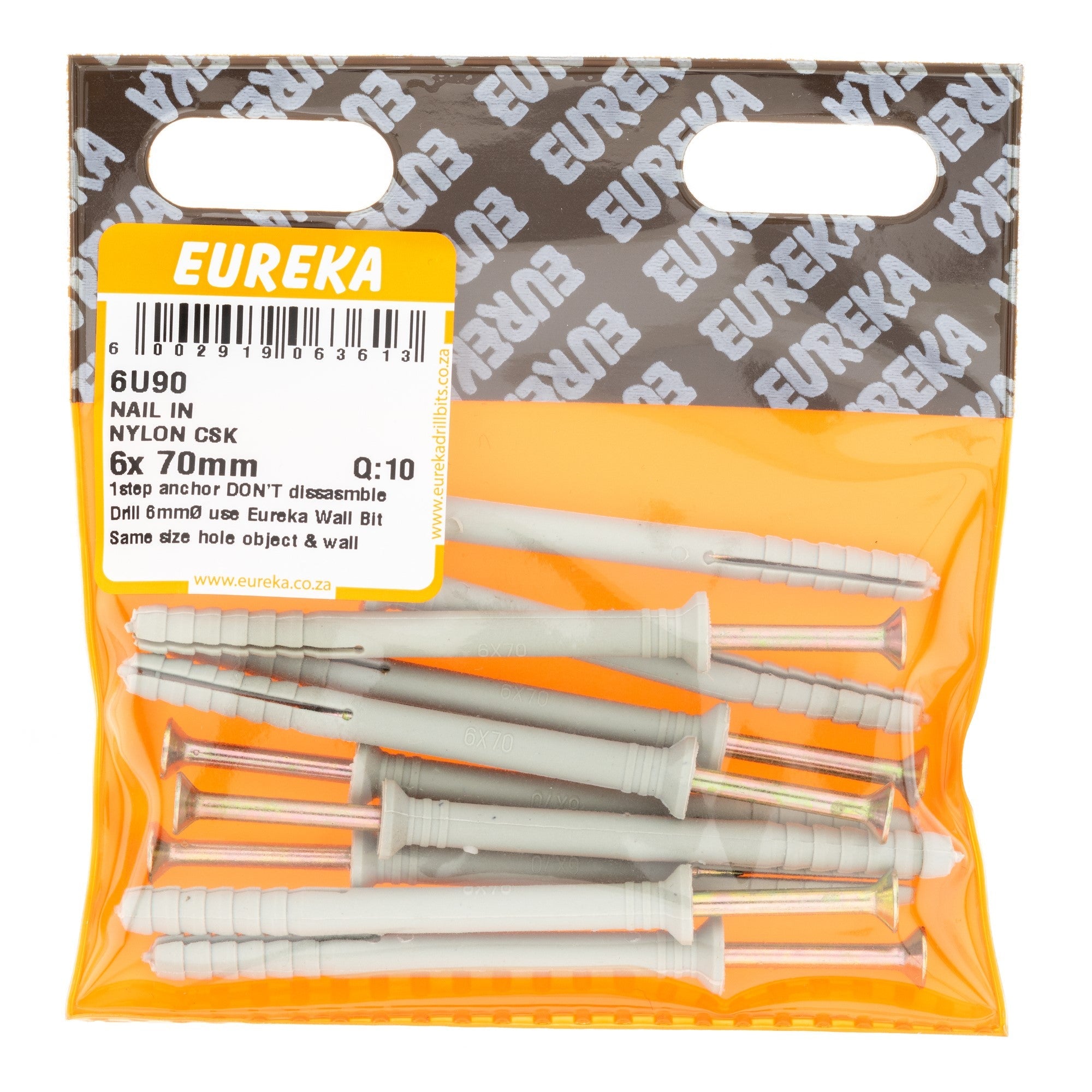 Eureka Nail & Nylon CSK 6 x 70mm Q:10