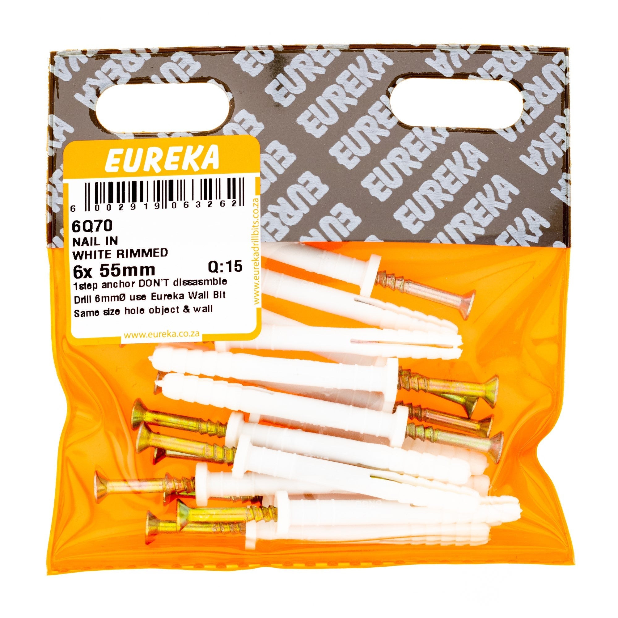 Eureka Nail & WHT Rimmed 6 x 55mm Q:15