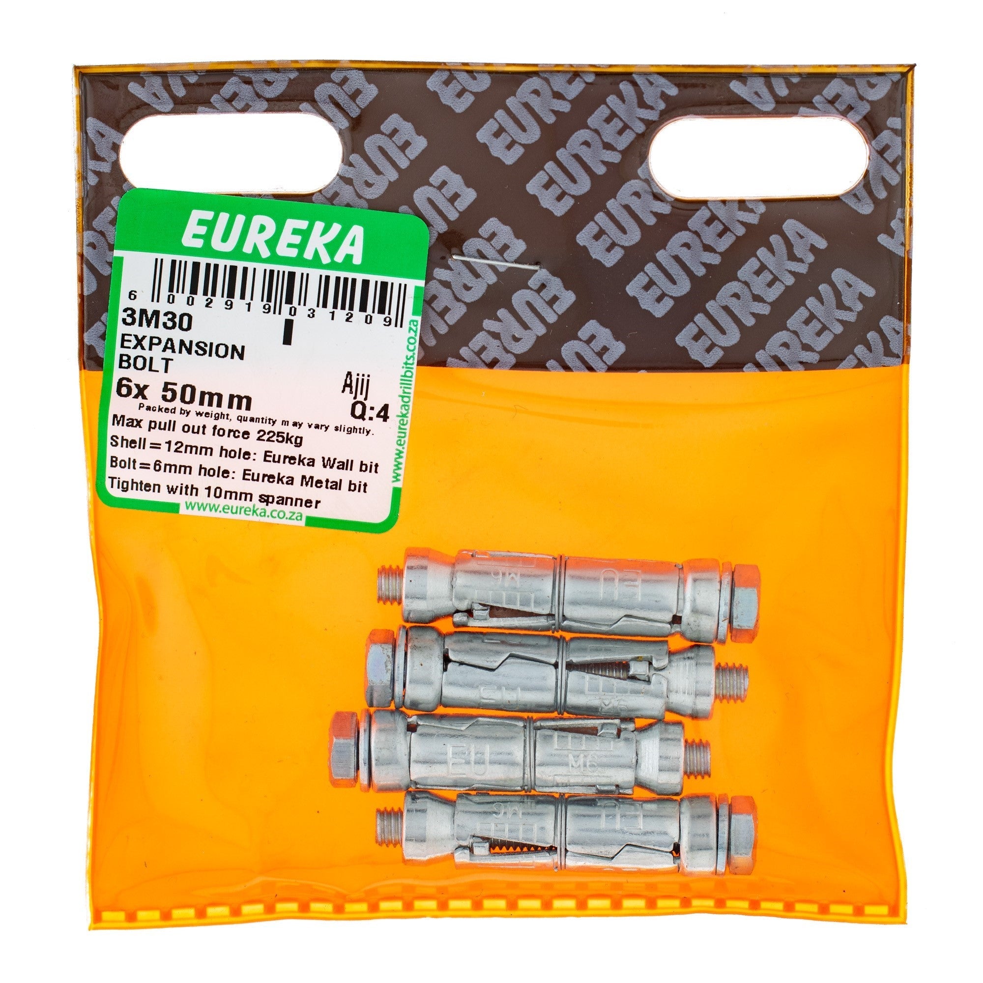 Eureka Expansion Bolt 12mm 6 x 50mm Q:4