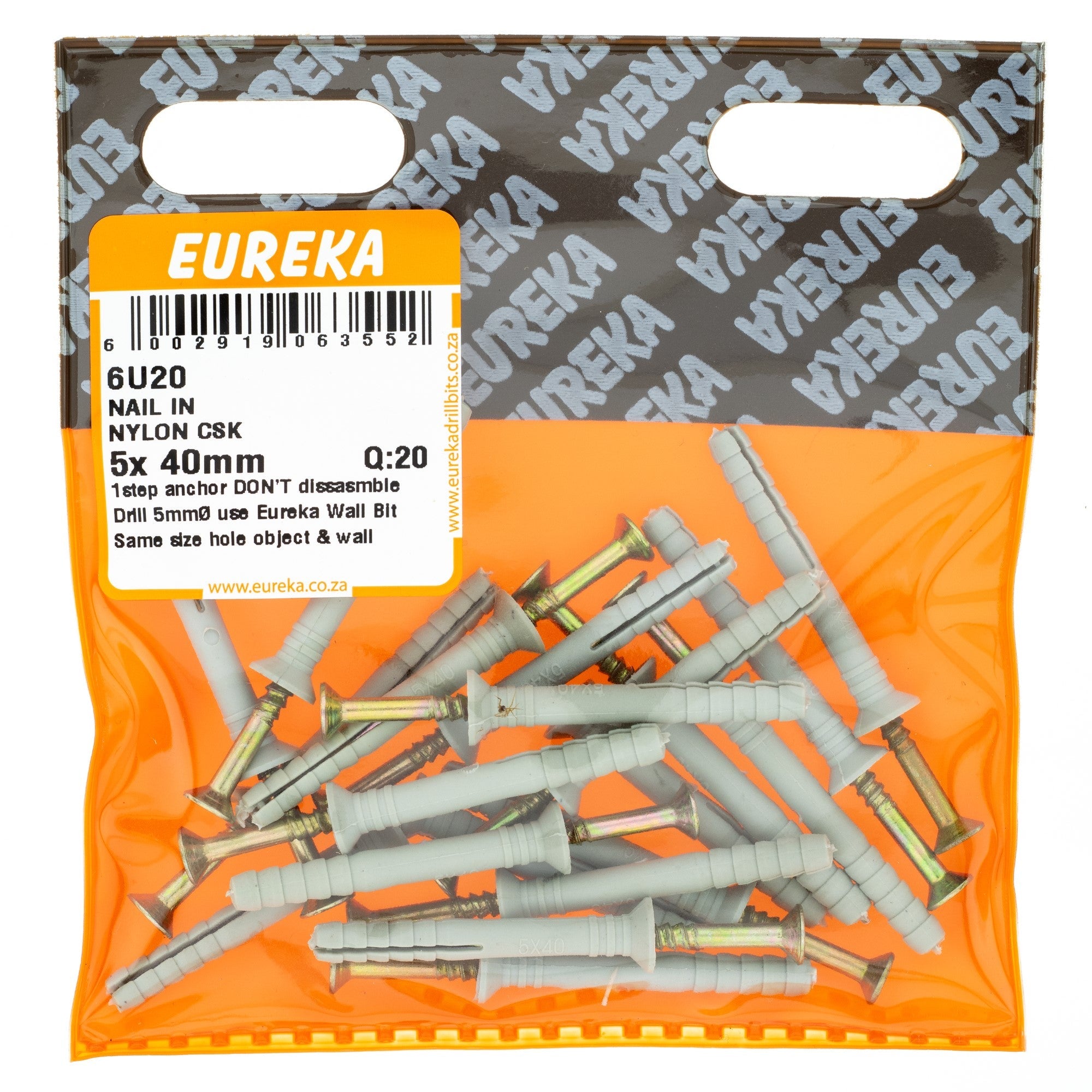 Eureka Nail & Nylon CSK 5 x 40mm Q:20