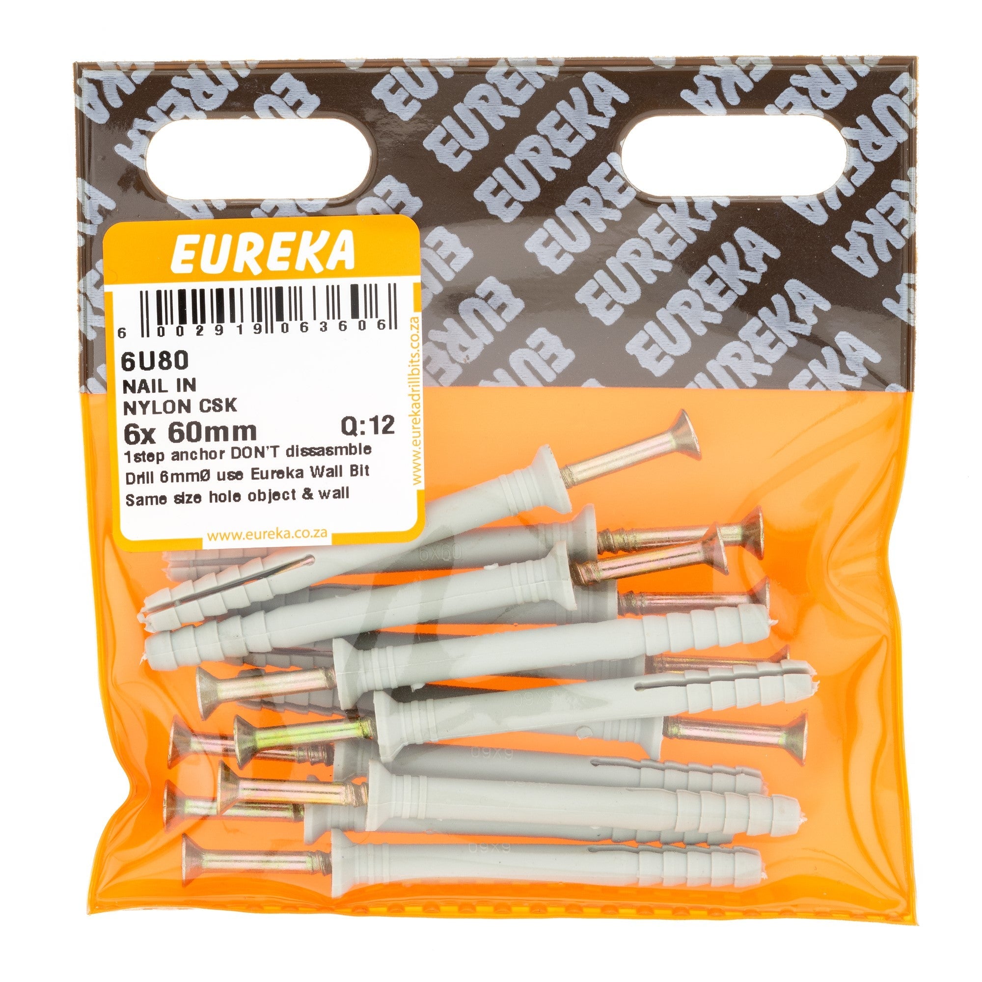 Eureka Nail & Nylon CSK 6 x 60mm Q:12