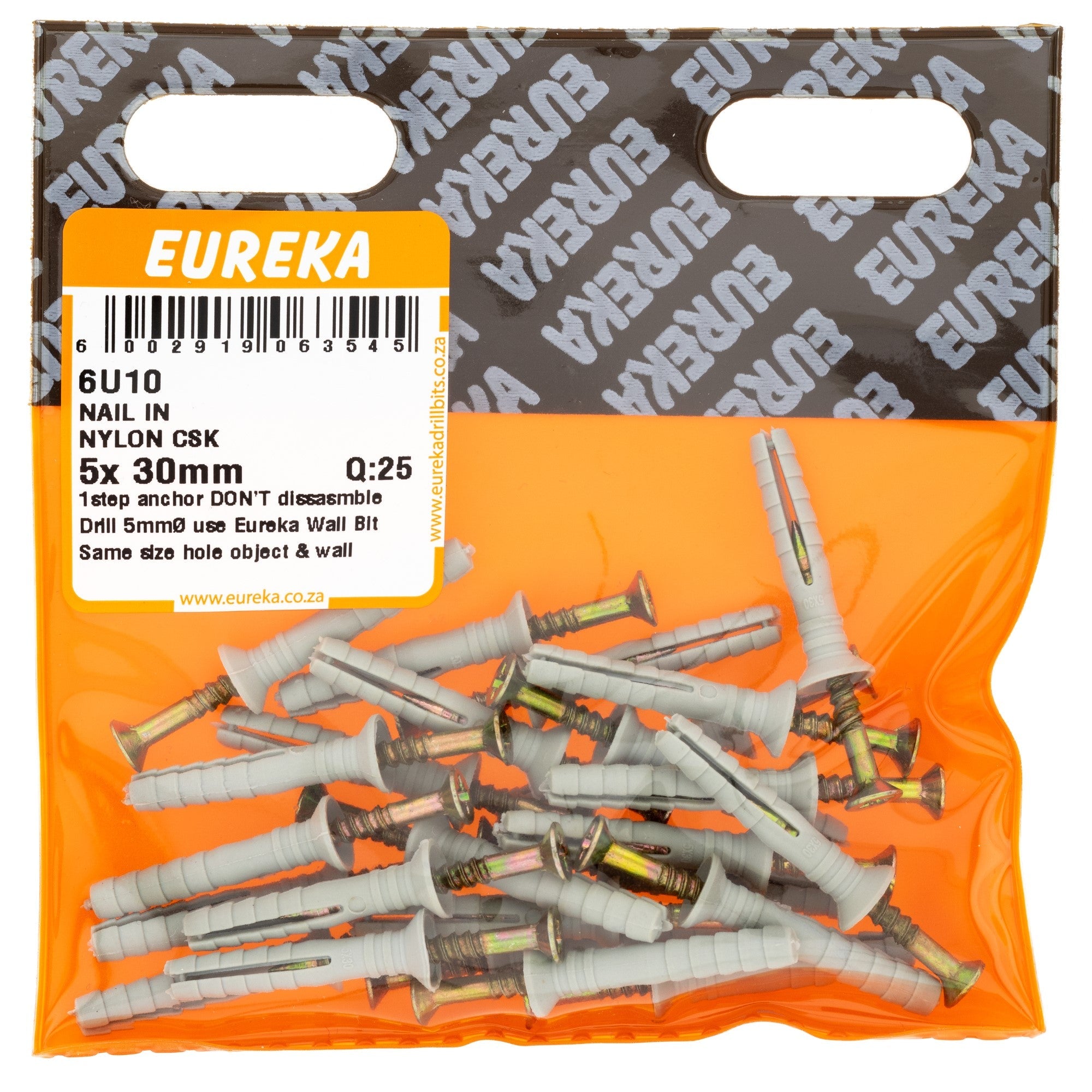 Eureka Nail & Nylon CSK 5 x 30mm Q:25