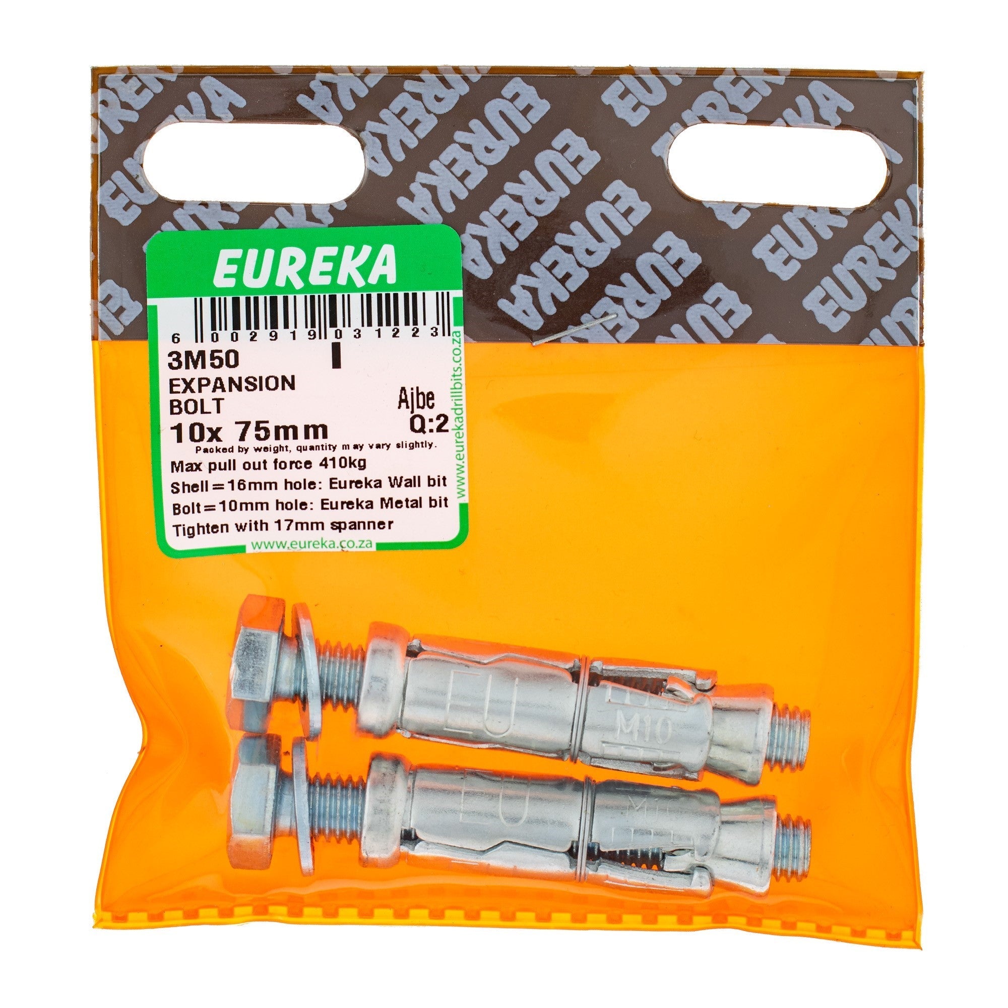 Eureka Expansion Bolt 16mm 10 x 75mm Q:2