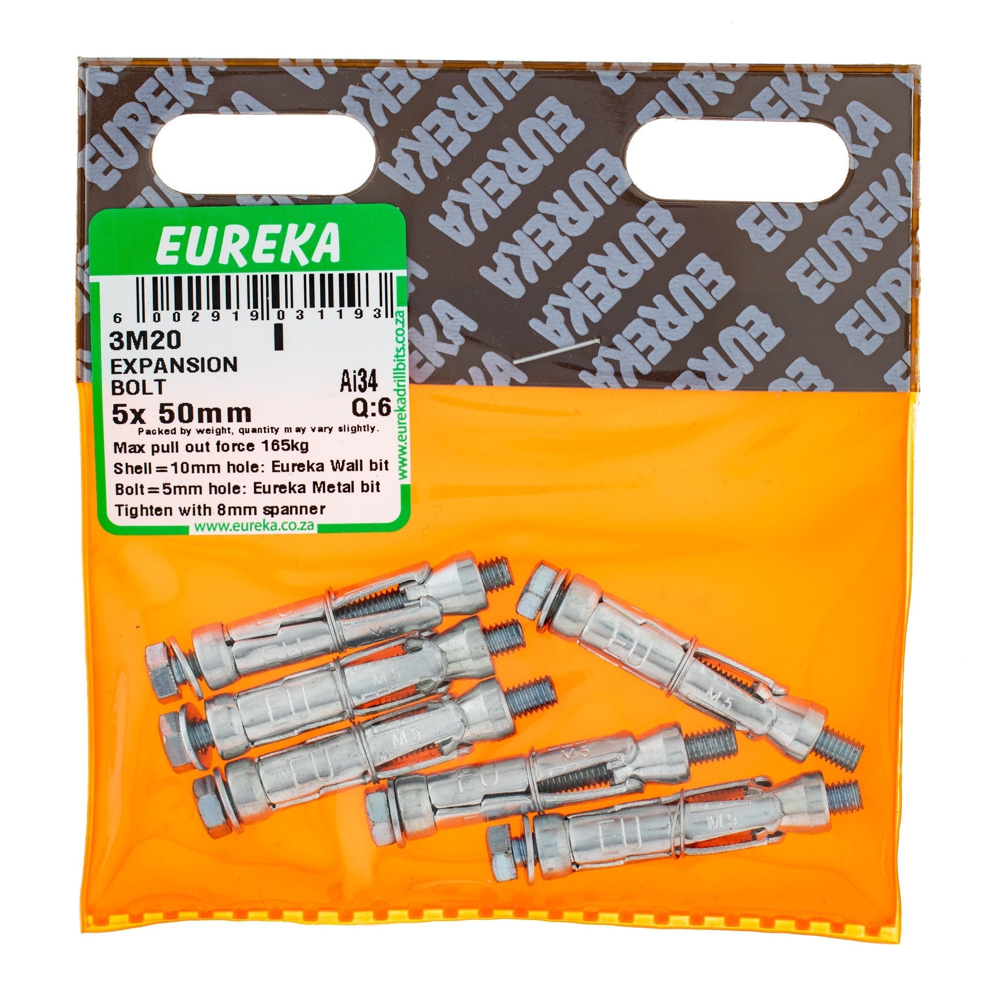 Eureka Expansion Bolt 10mm 5 x 50mm Q:6