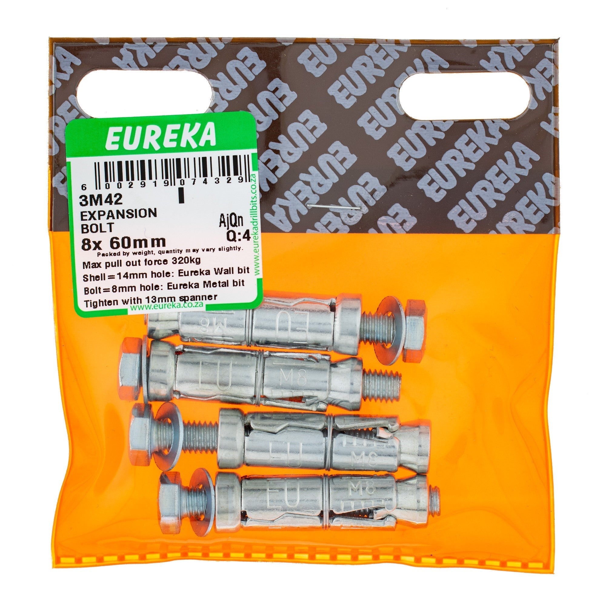 Eureka Expansion Bolt 14mm 8 x 60mm Q:4