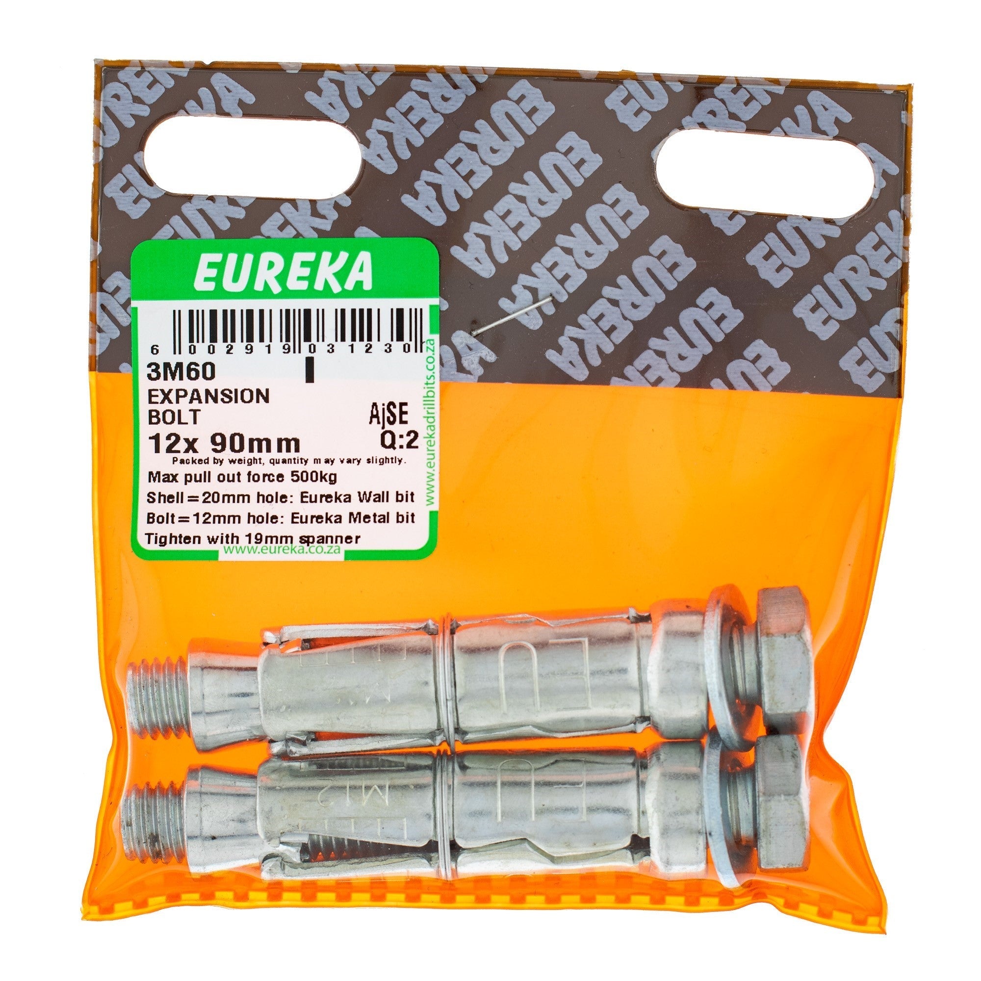 Eureka Expansion Bolt 20mm 12 x 90mm Q:2