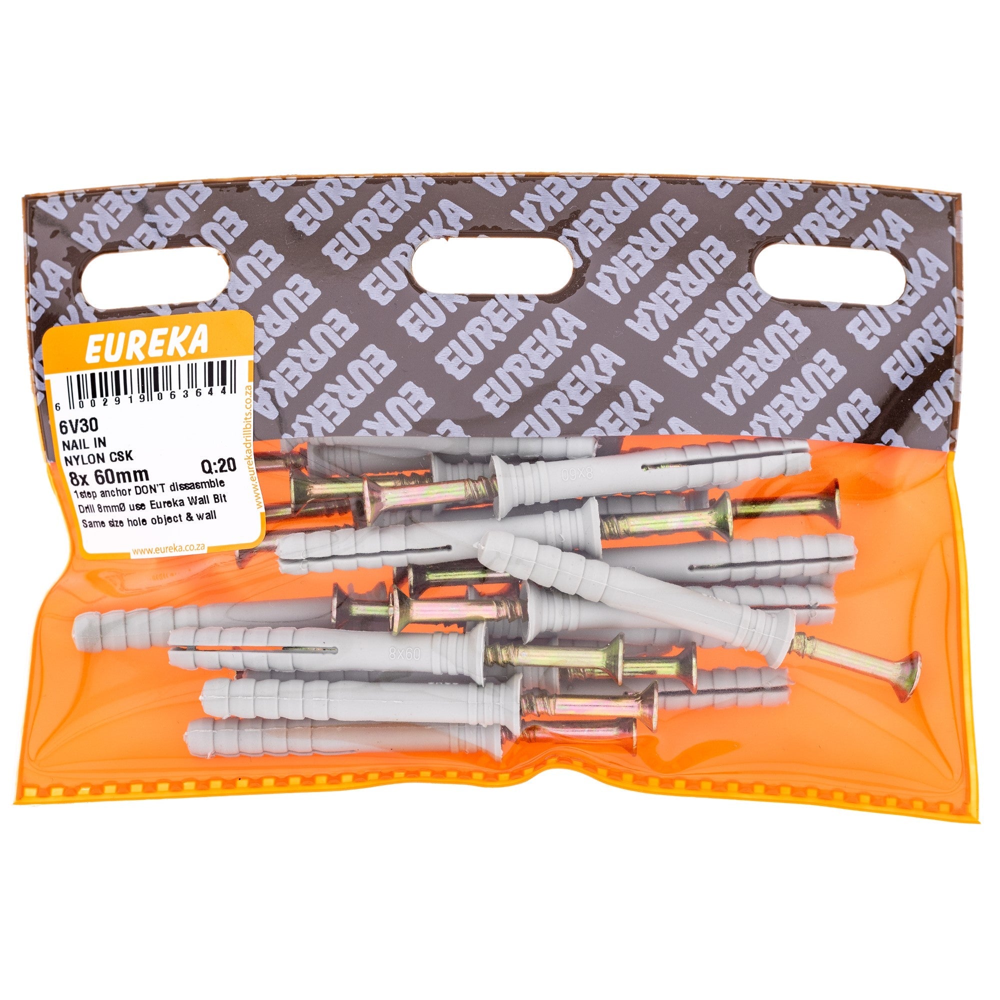 Eureka Nail & Nylon CSK 8 x 60mm Q:20