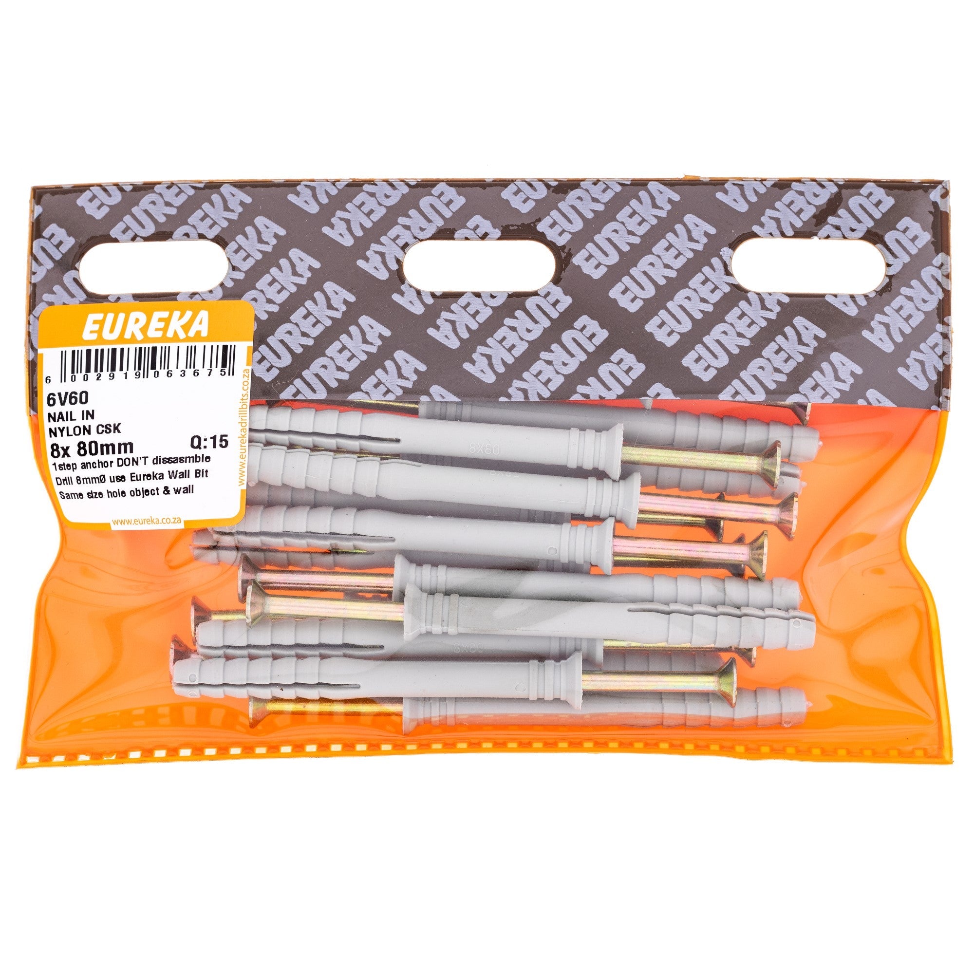 Eureka Nail & Nylon CSK 8 x 80mm Q:15