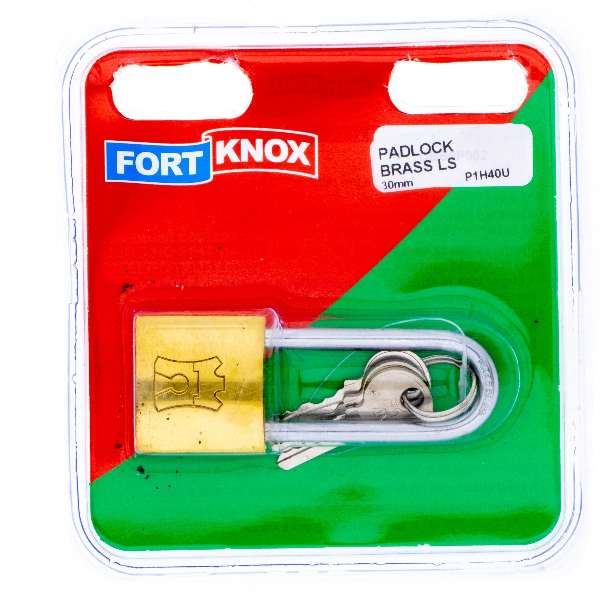 F/knox Padlock Brass L/s 30mm Q:1