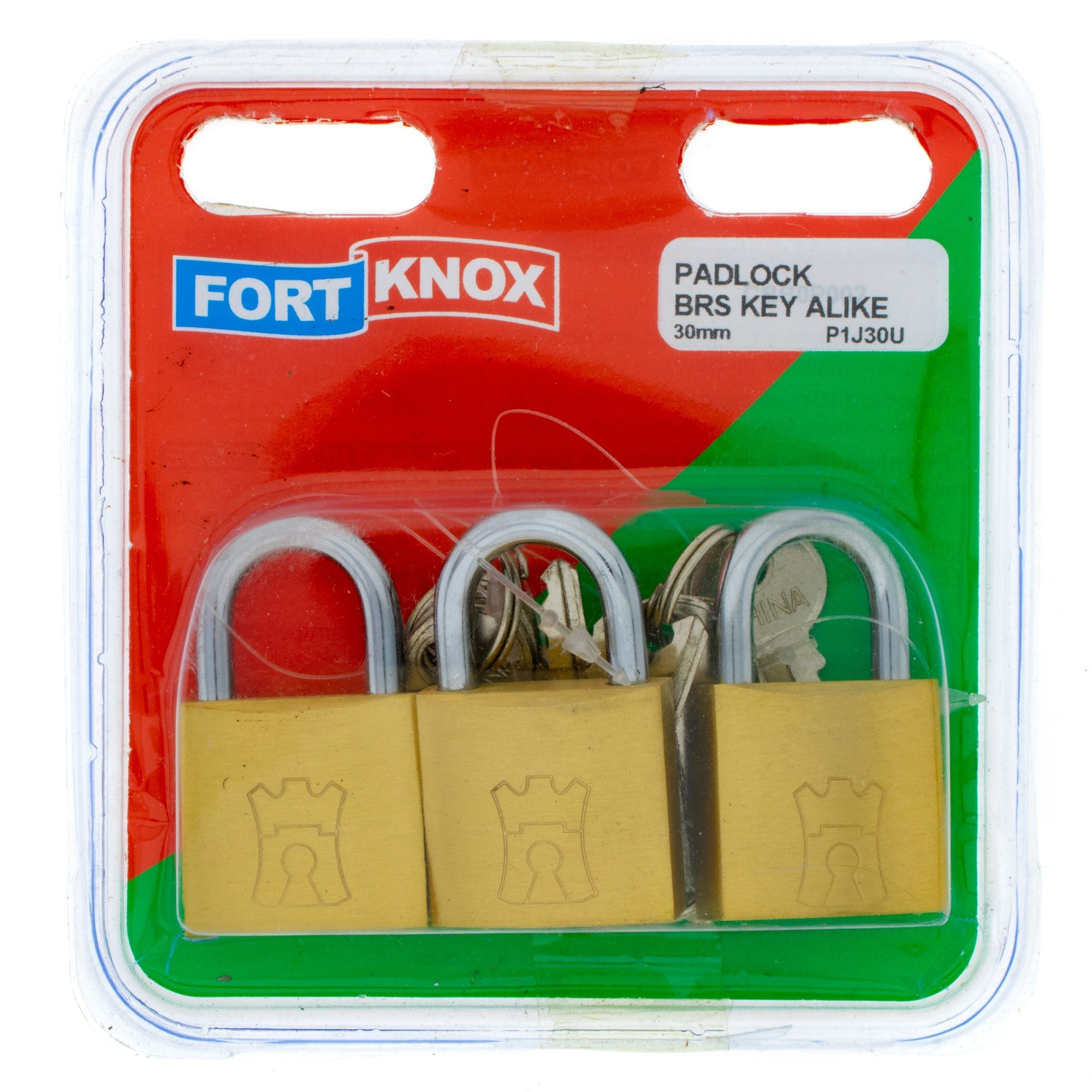 F/knox Padlock Brass K/a 30mm Q:3