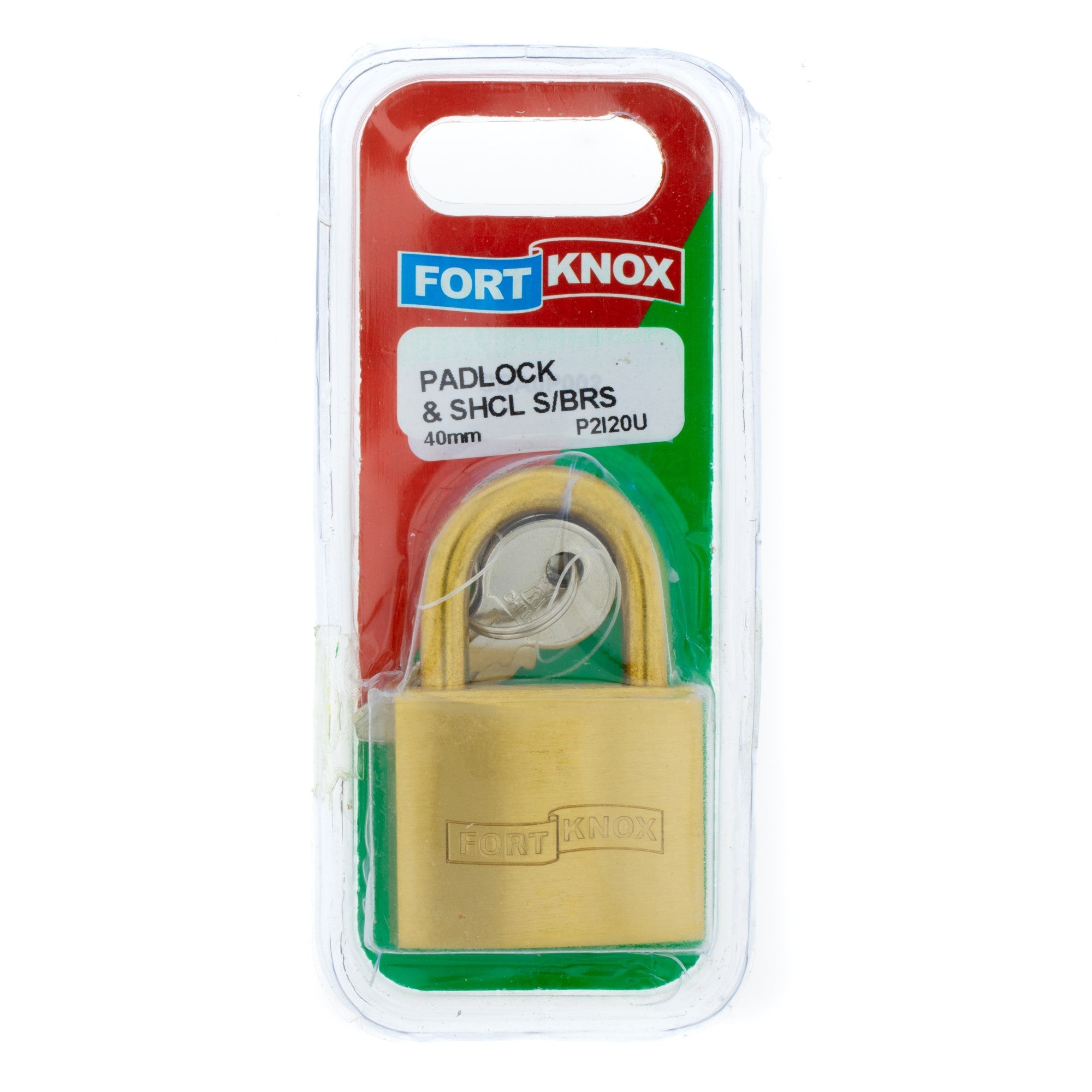 F/knox Padlock&shcl Solid Brass 40mm