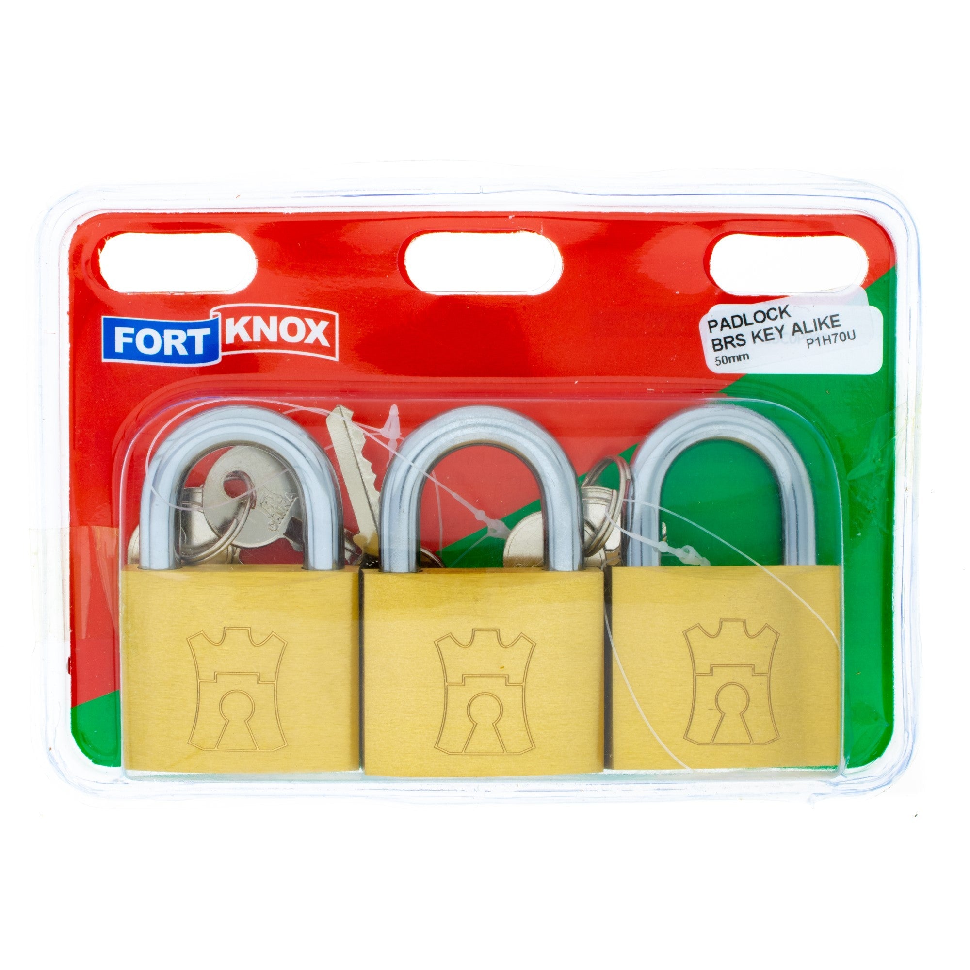 F/knox Padlock Brass K/a 50mm Q:1