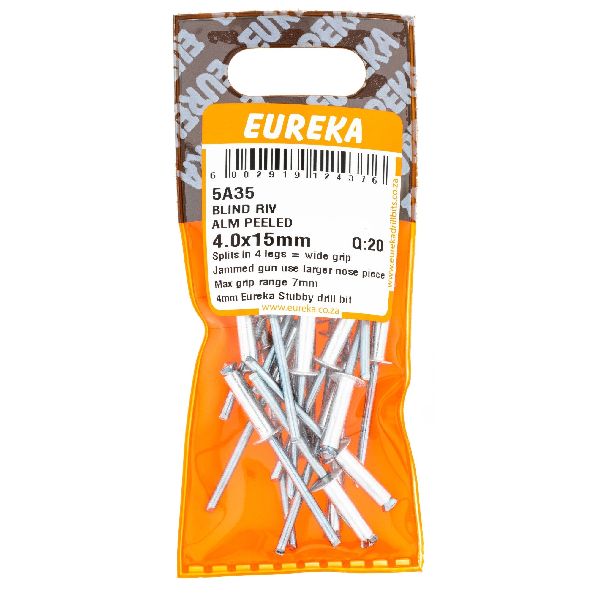 Eureka Blind RIV ALM Peeled 4 x 15mm Q:20