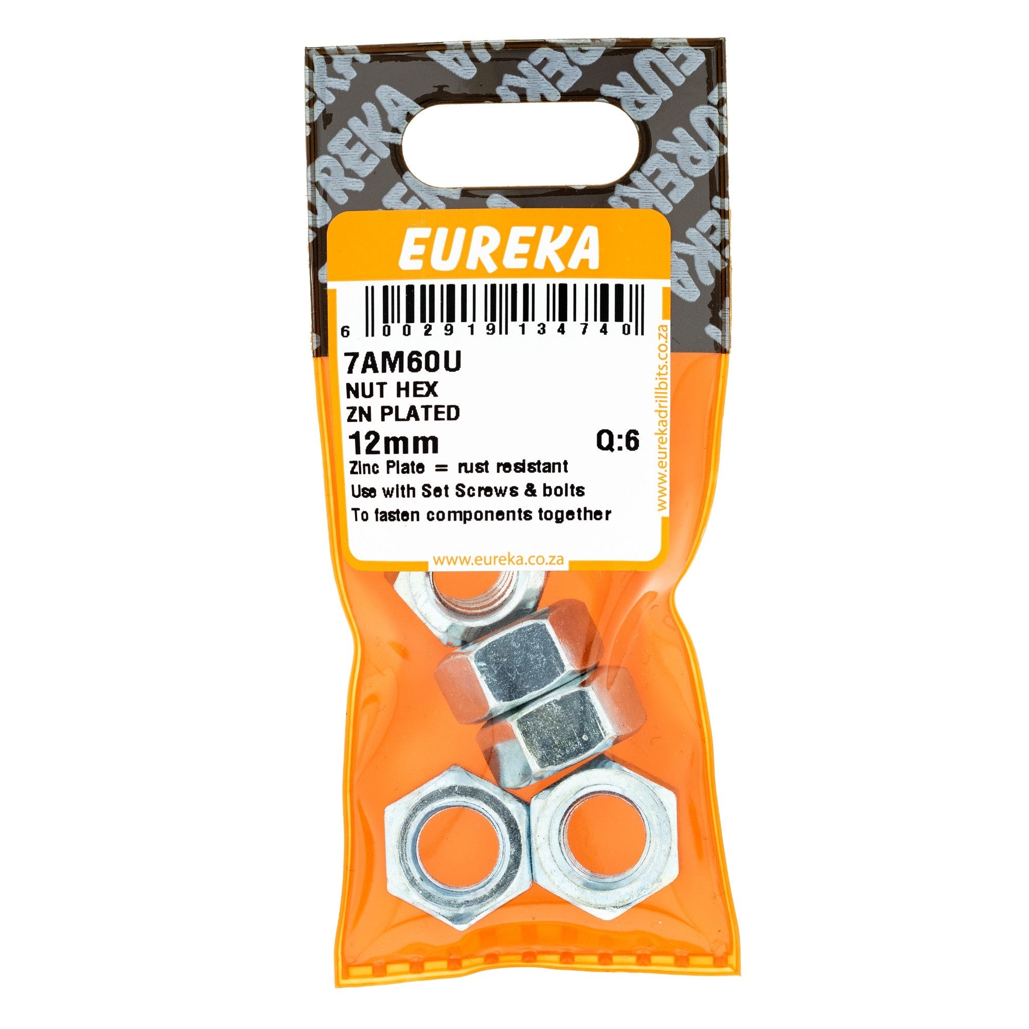 Eureka Nut Hex ZP 12mm Q:6