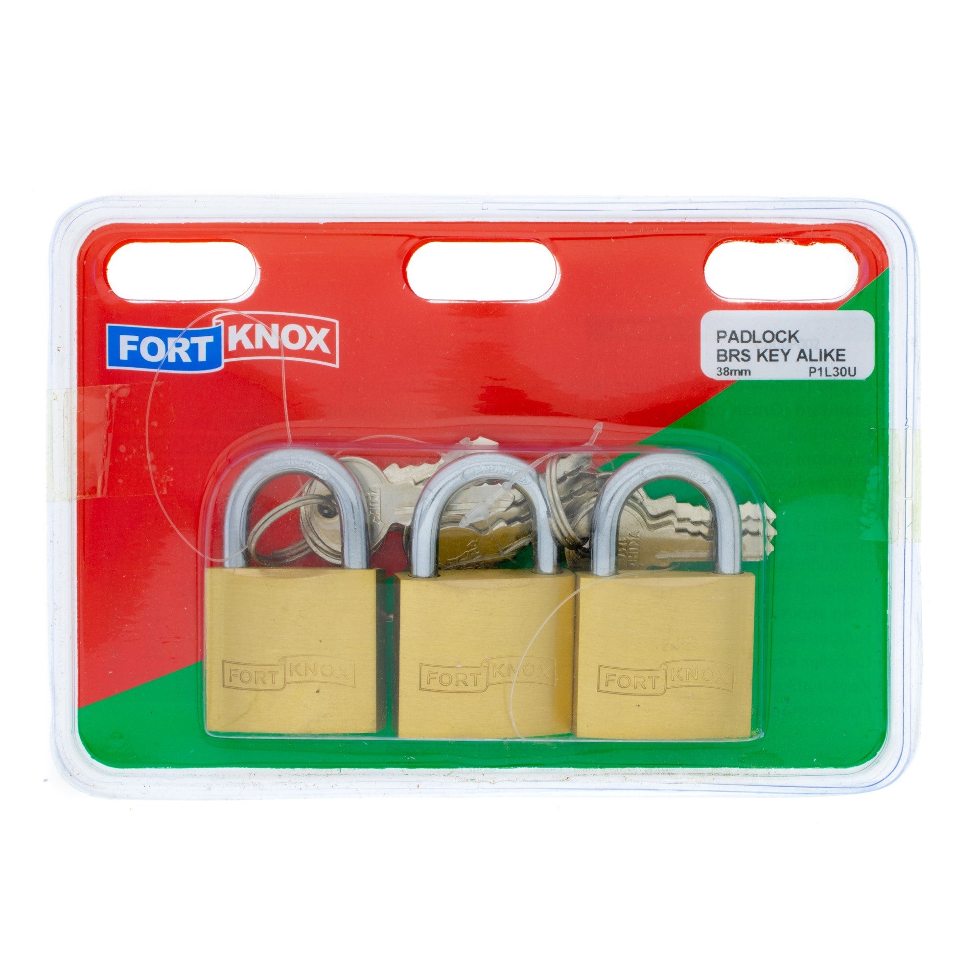 F/knox Padlock Brass K/a 38mm Q:3