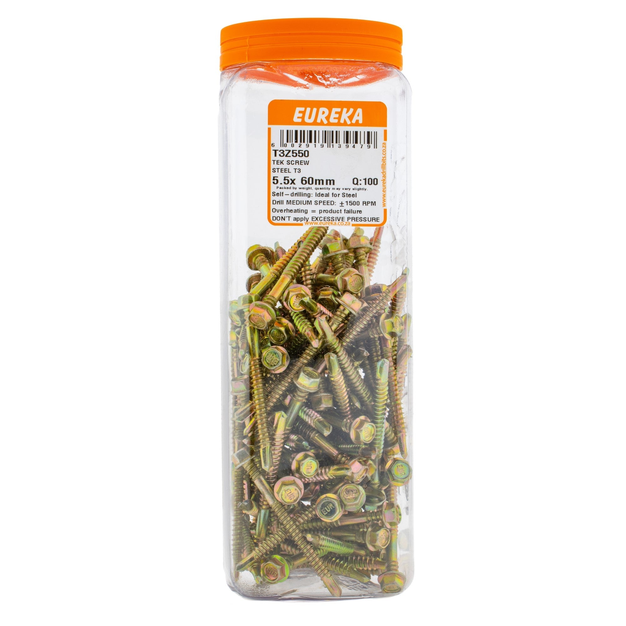 Eureka TEK Screw Steel T3 5.5 x 60mm Q:100
