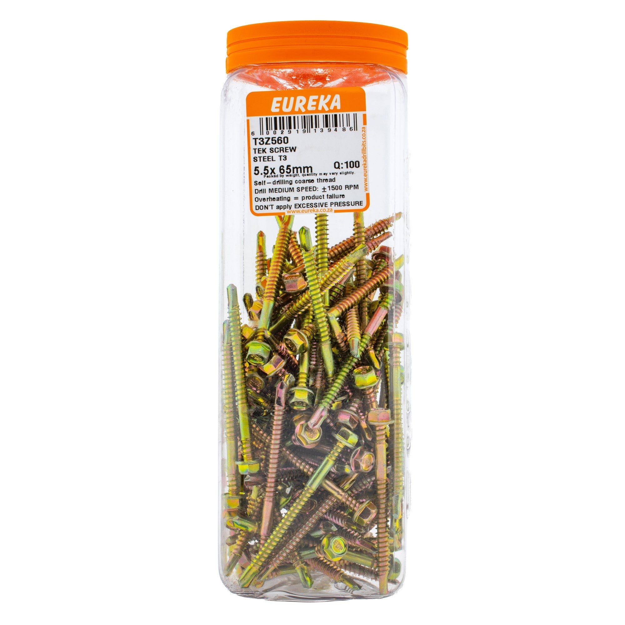 Eureka TEK Screw Steel T3 5.5 x 65mm Q:100