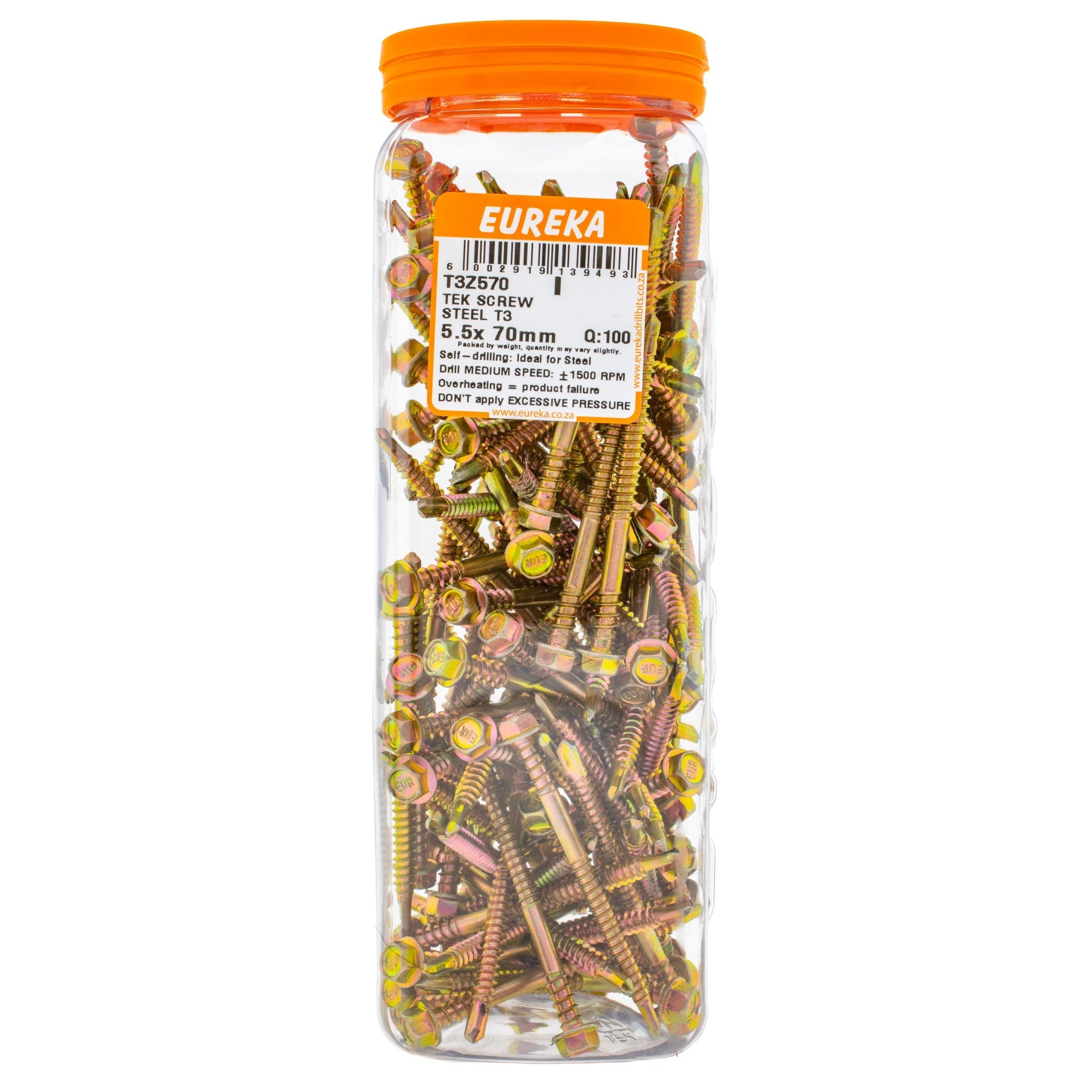 Eureka TEK Screw Steel T3 5.5 x 70mm Q:100