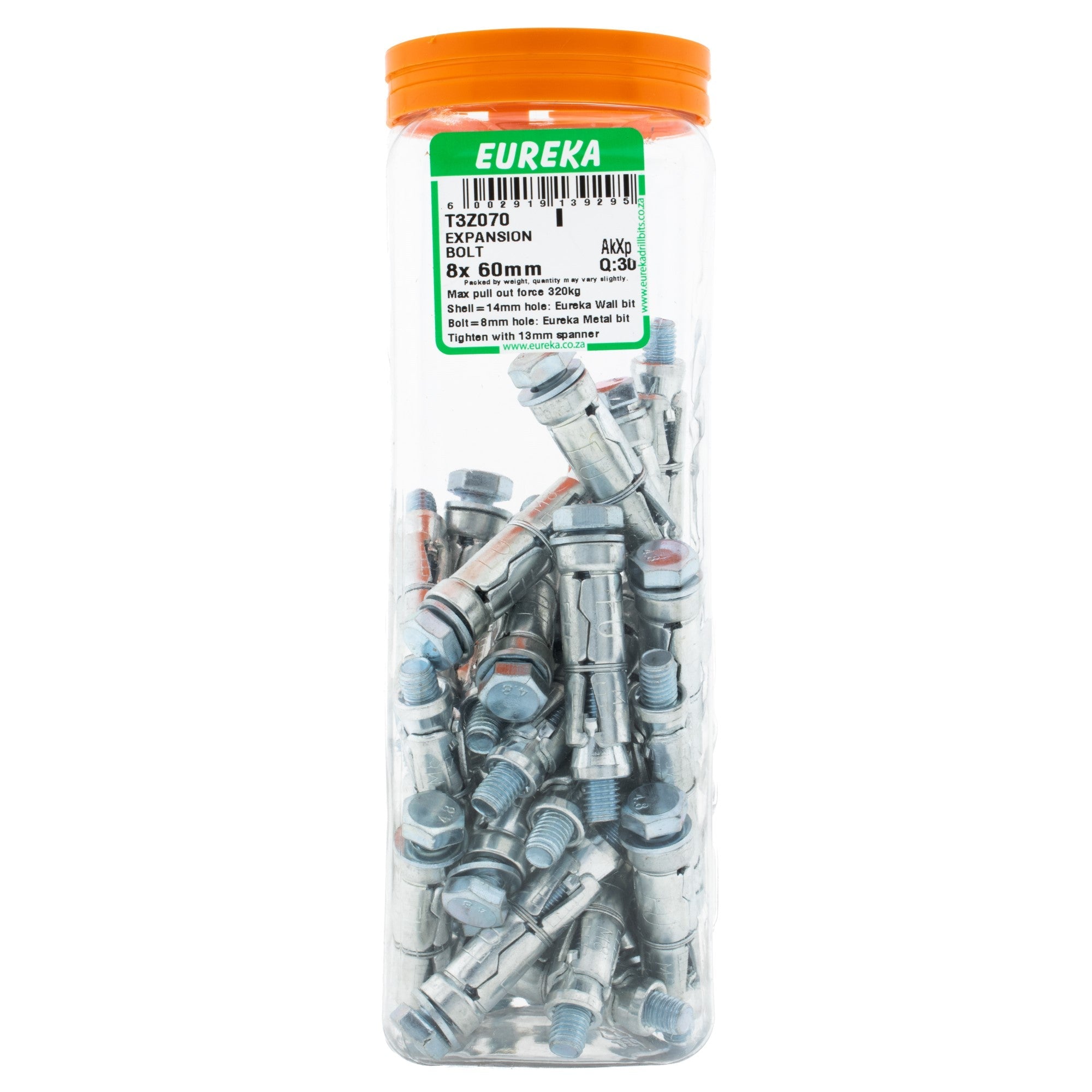 Eureka Expansion Bolt 14mm 8 x 60mm Q:30