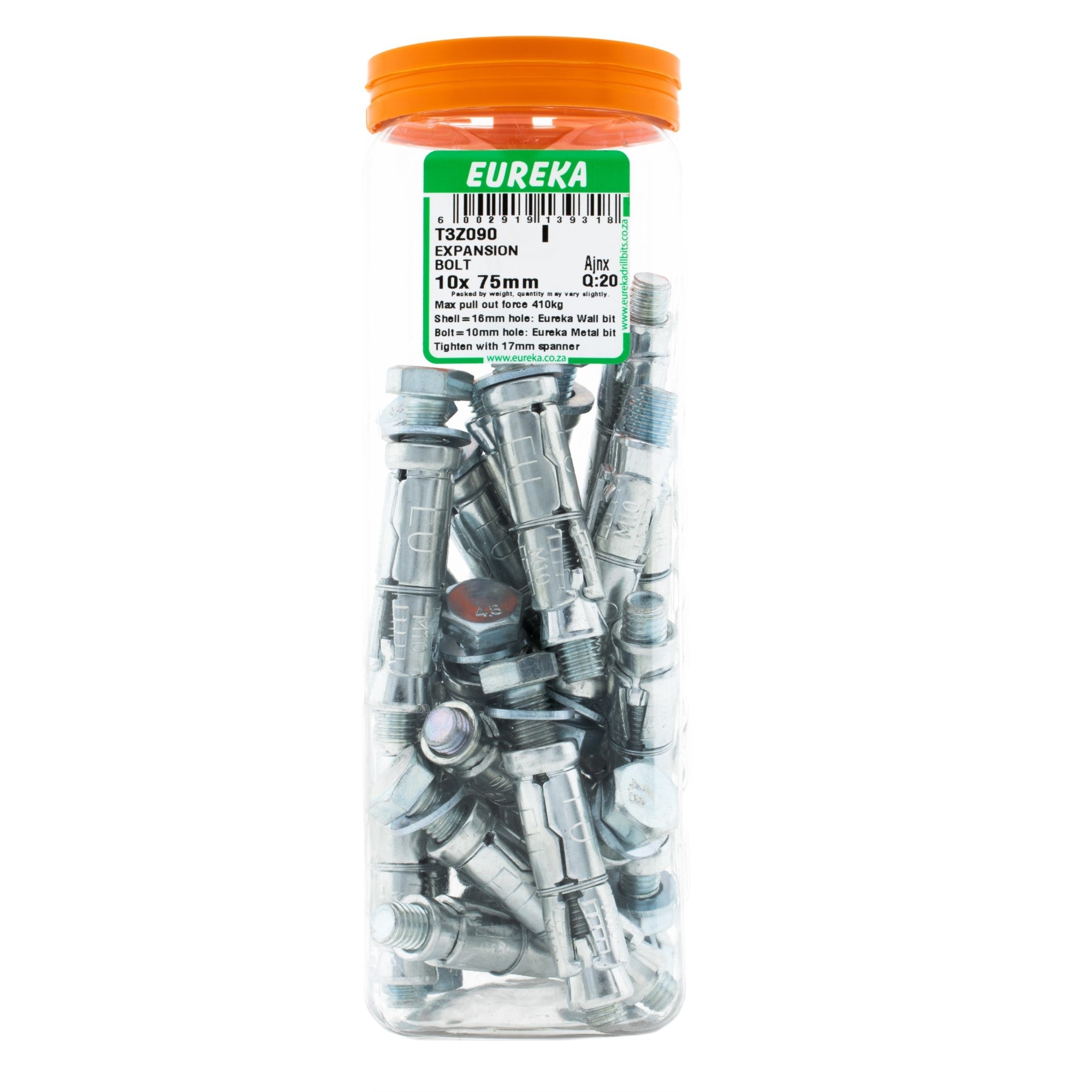 Eureka Expansion Bolt 16mm 10 x 75mm Q:20