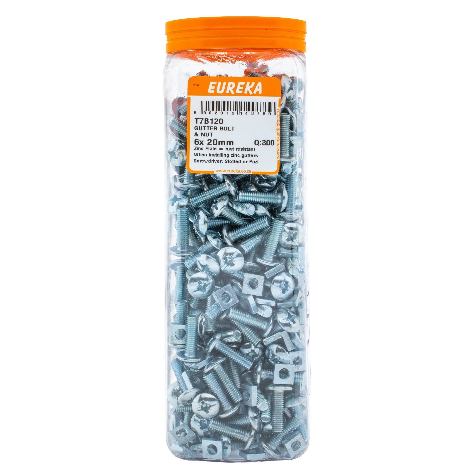 Eureka Gutter Bolt & Nut 6 x 20mm Q:300