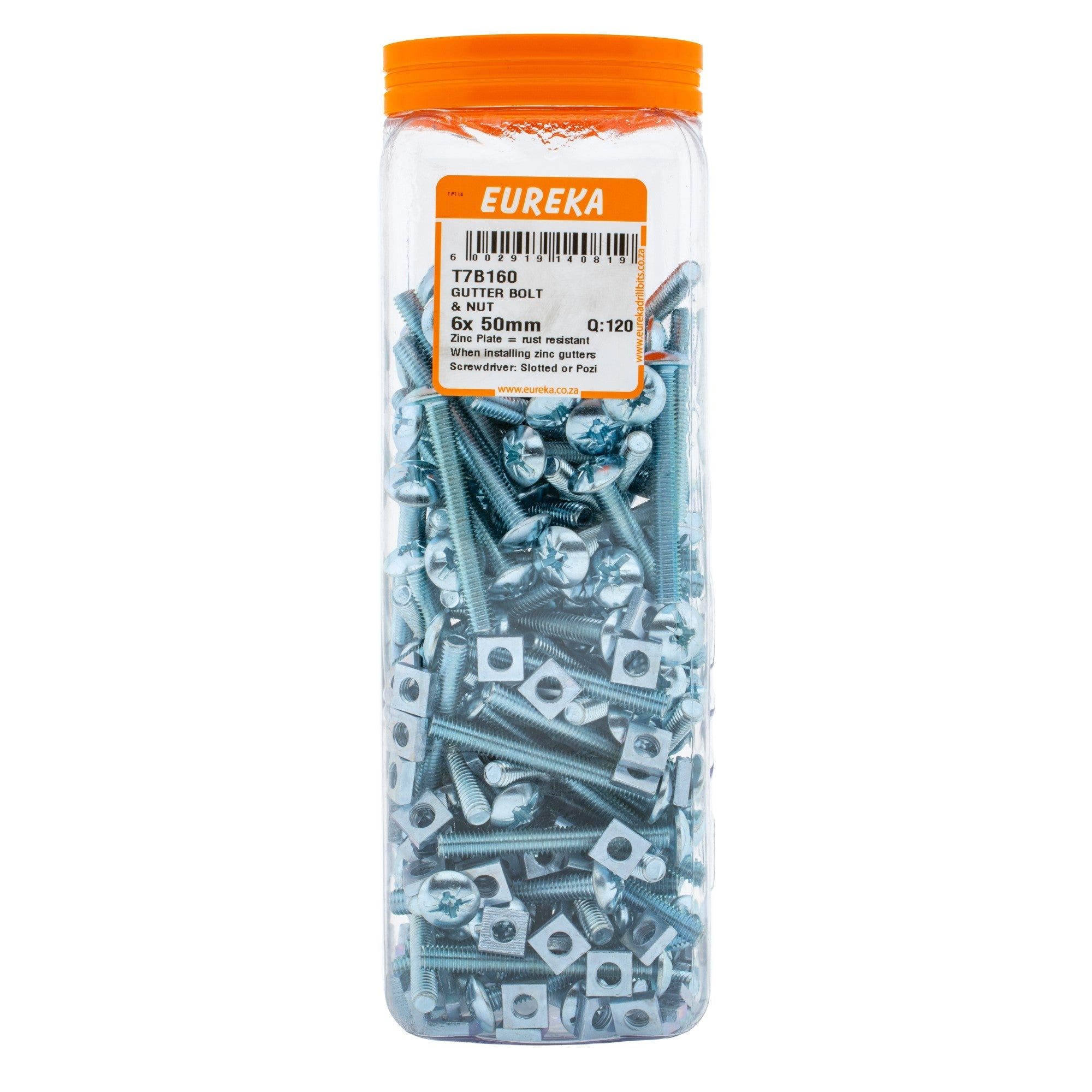 Eureka Gutter Bolt & Nut 6 x 50mm Q:120