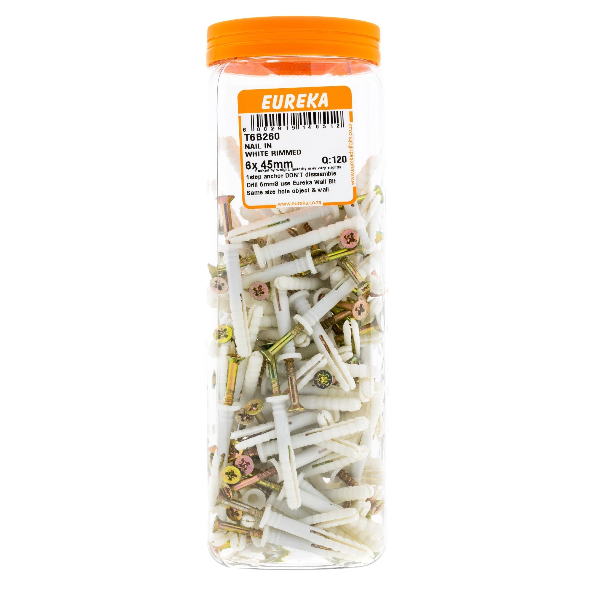 Eureka Nail in White Rimmed 6 x 45mm Q:120 Eurek