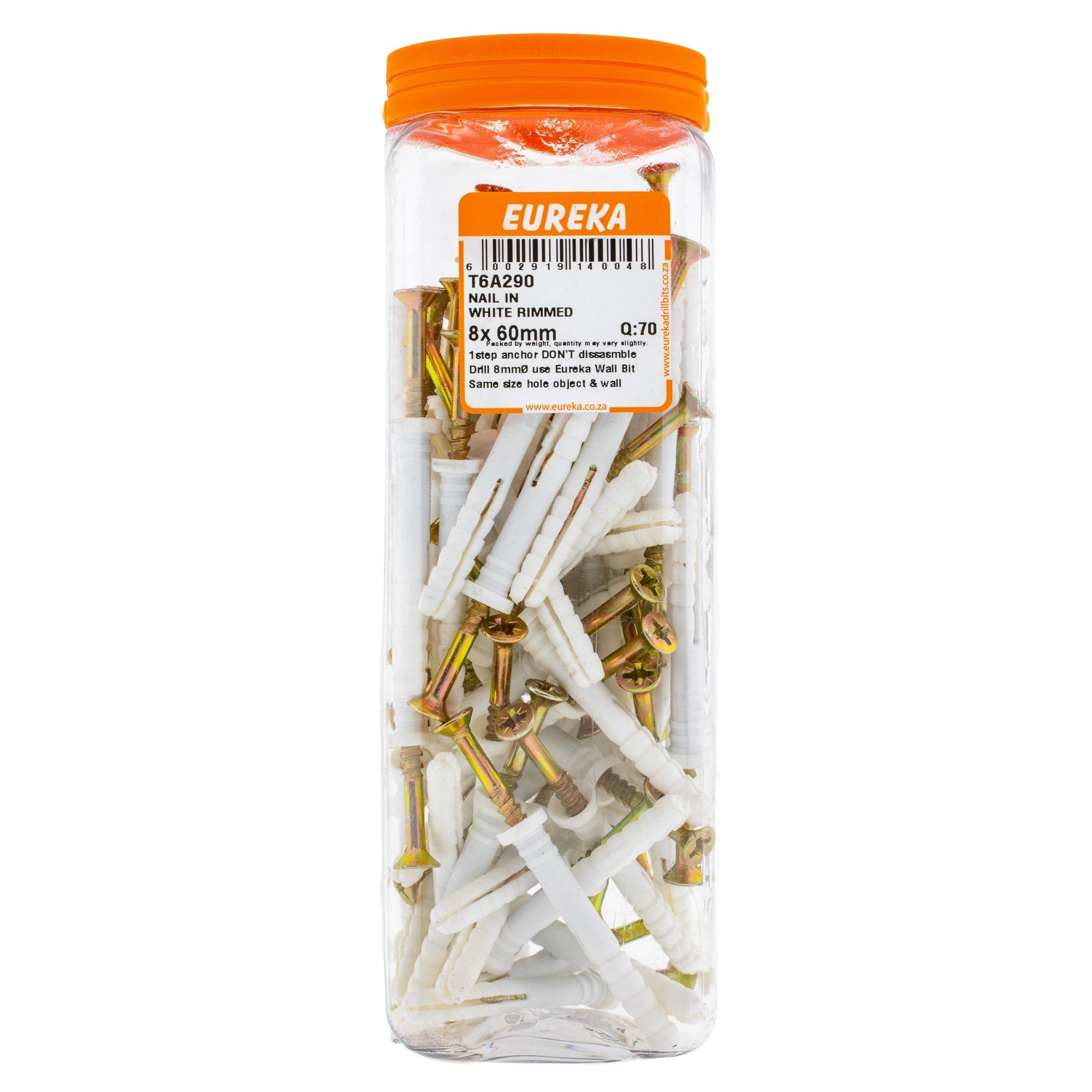 Eureka Nail in White Rimmed 8 x 60mmq:70