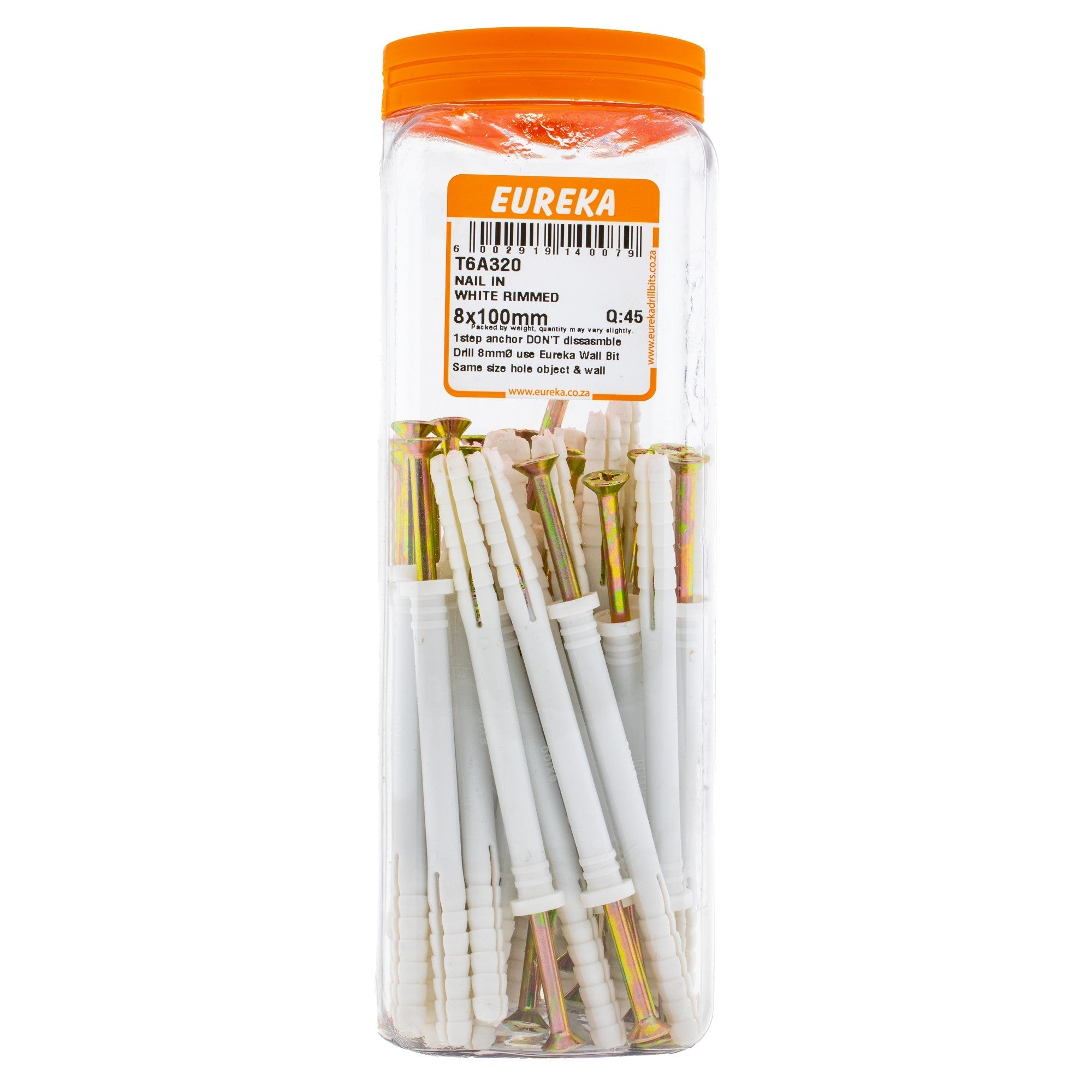 Eureka Nail in White Rimmed 8 x 100mm Q:45