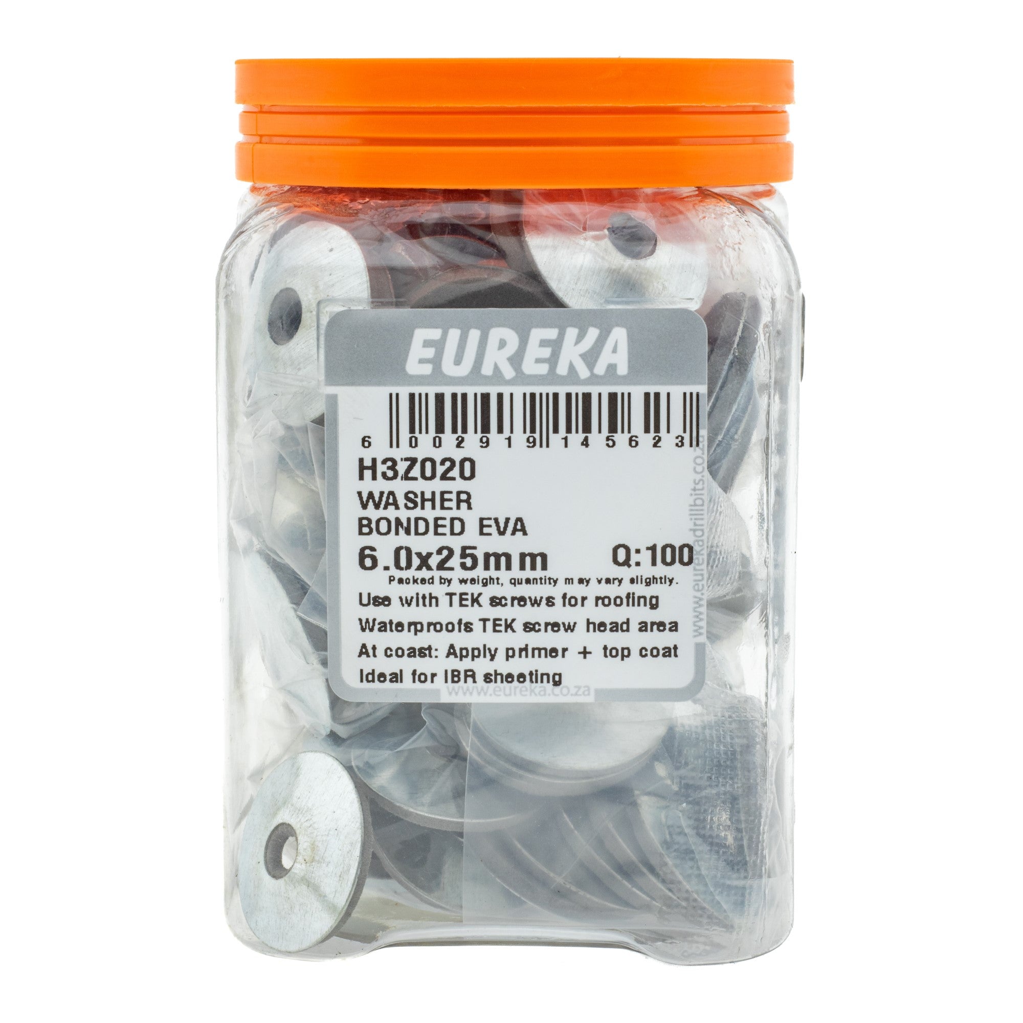 WASHER BONDED EVA 6.0X26MM Q:100 EUREKA
