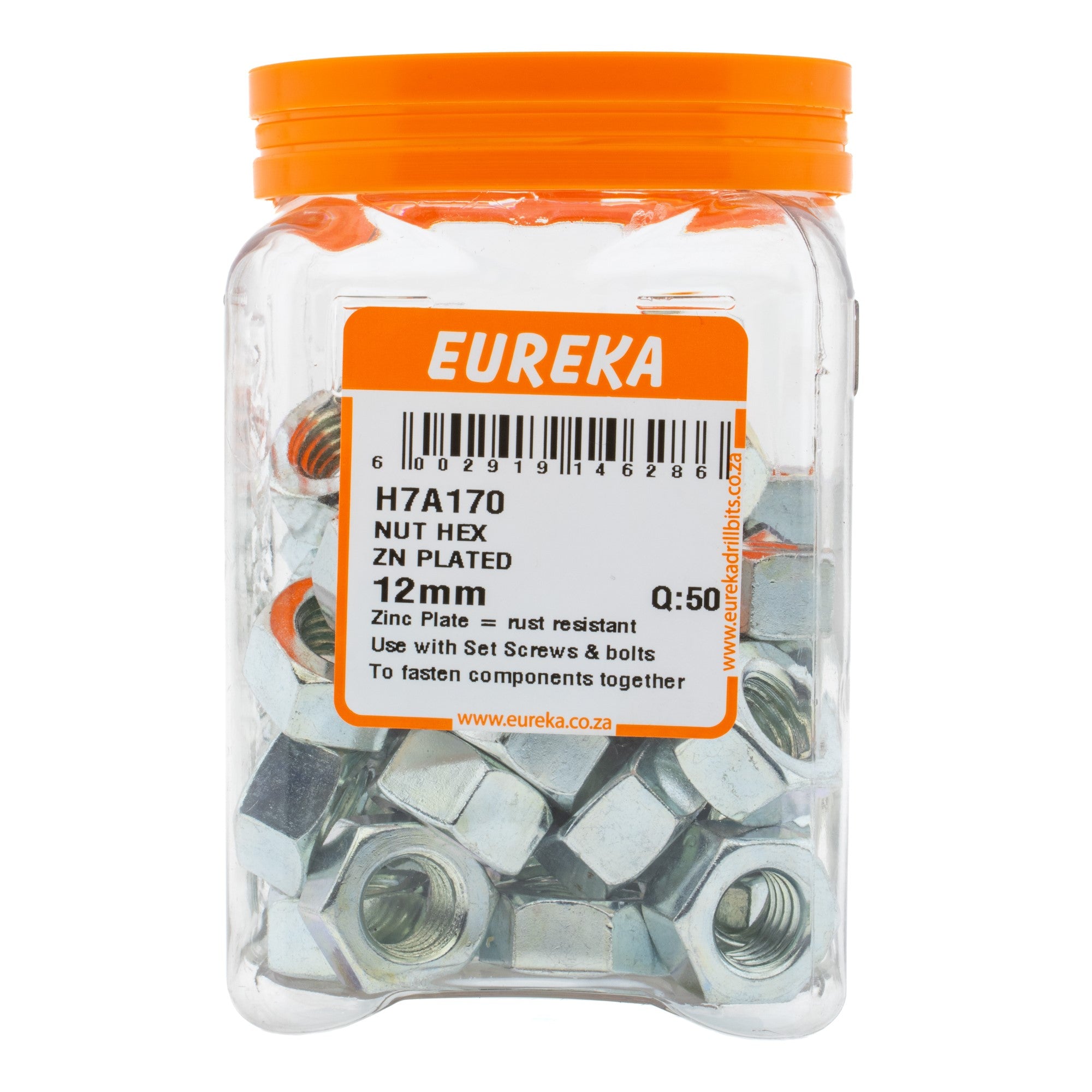 Eureka Nut Hex ZN Plated 12mm Q:50