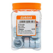 Eureka Nut Hex ZN Plated 16mm Q:25
