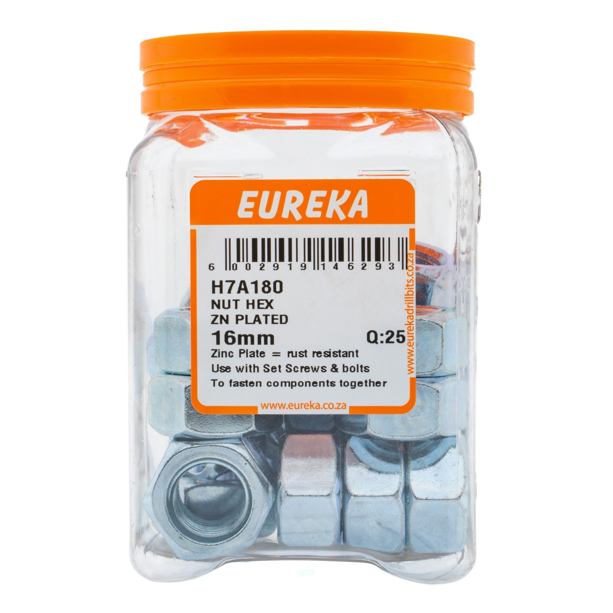 Eureka Nut Hex ZN Plated 16mm Q:25