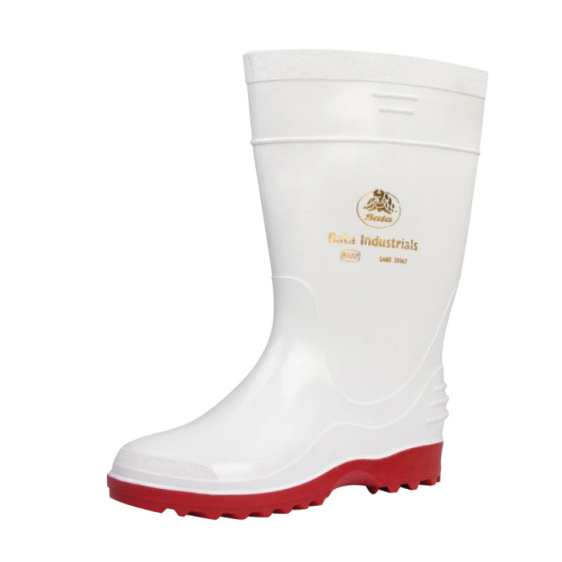 GUMBOOT WHT/RED 3  LADIES BATA