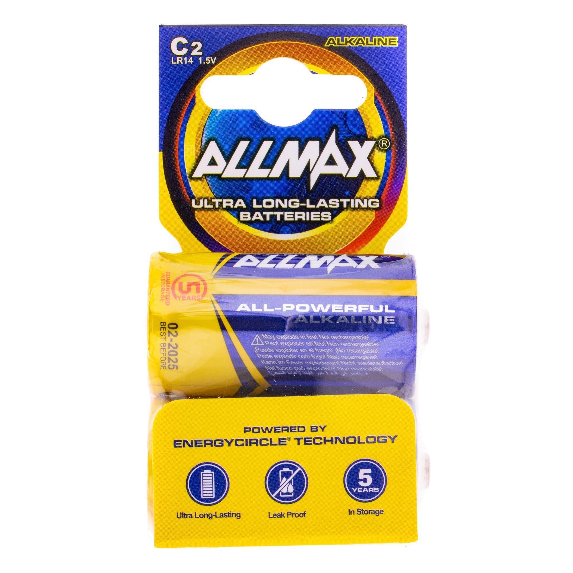Allmax Battery C 2 Pack Super Alkaline Gold
