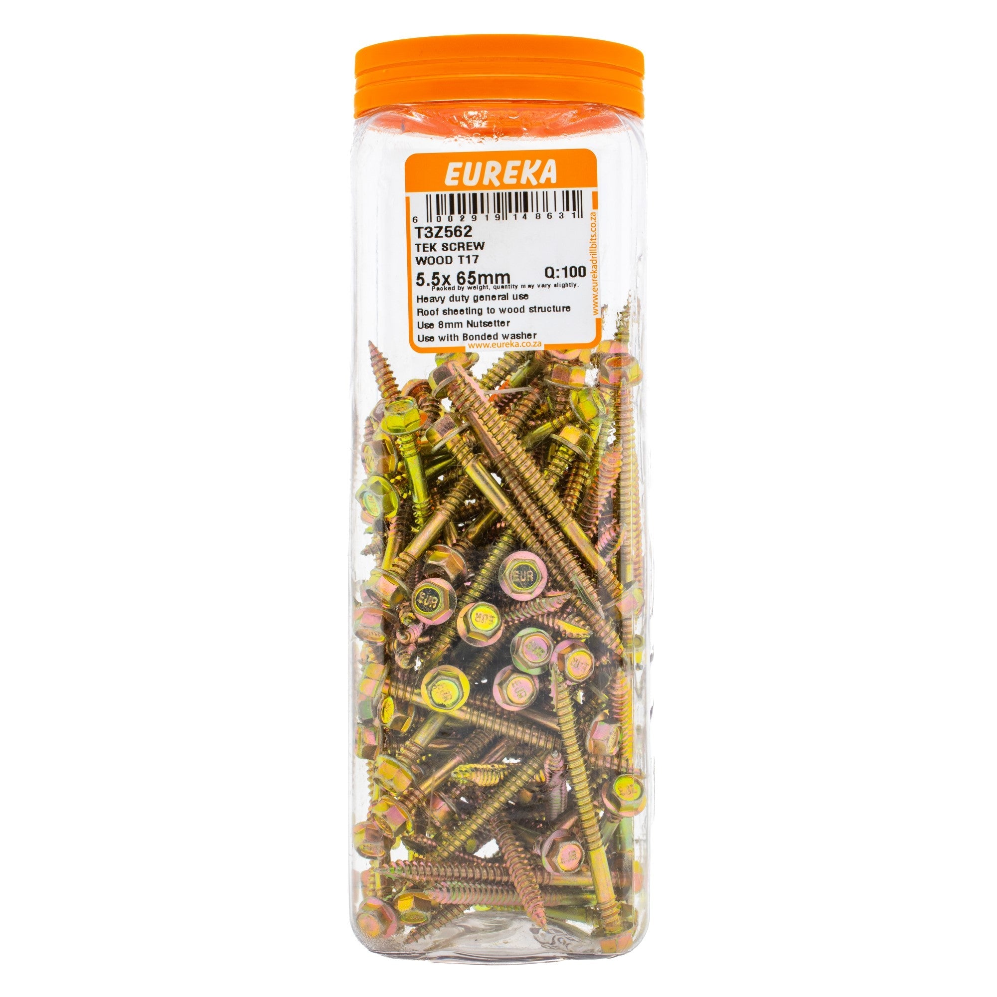 Eureka Tek Screw Wood T17 5.5 x 65mm Q:100