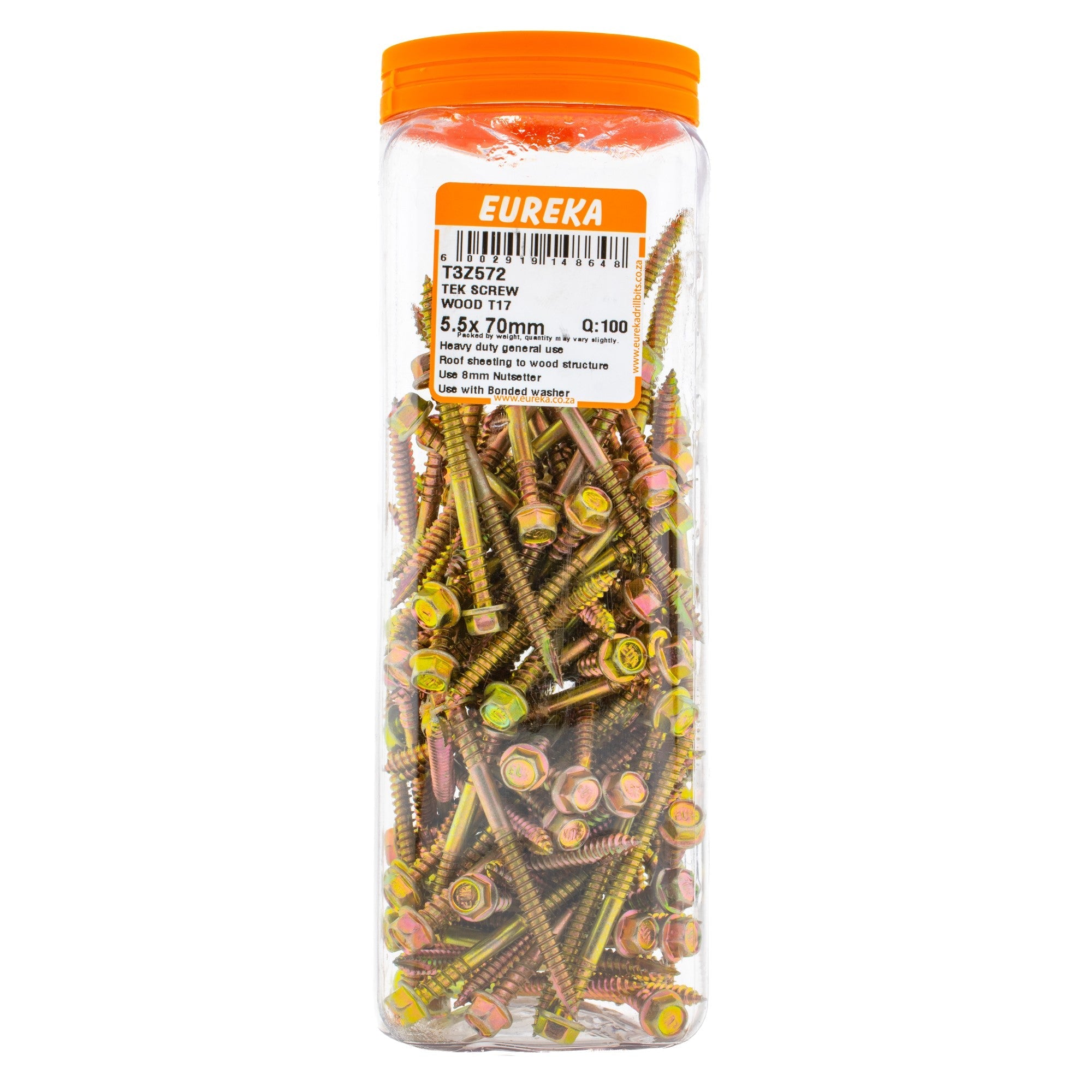 Eureka Tek Screw Wood T17 5.5 x 70mm Q:100