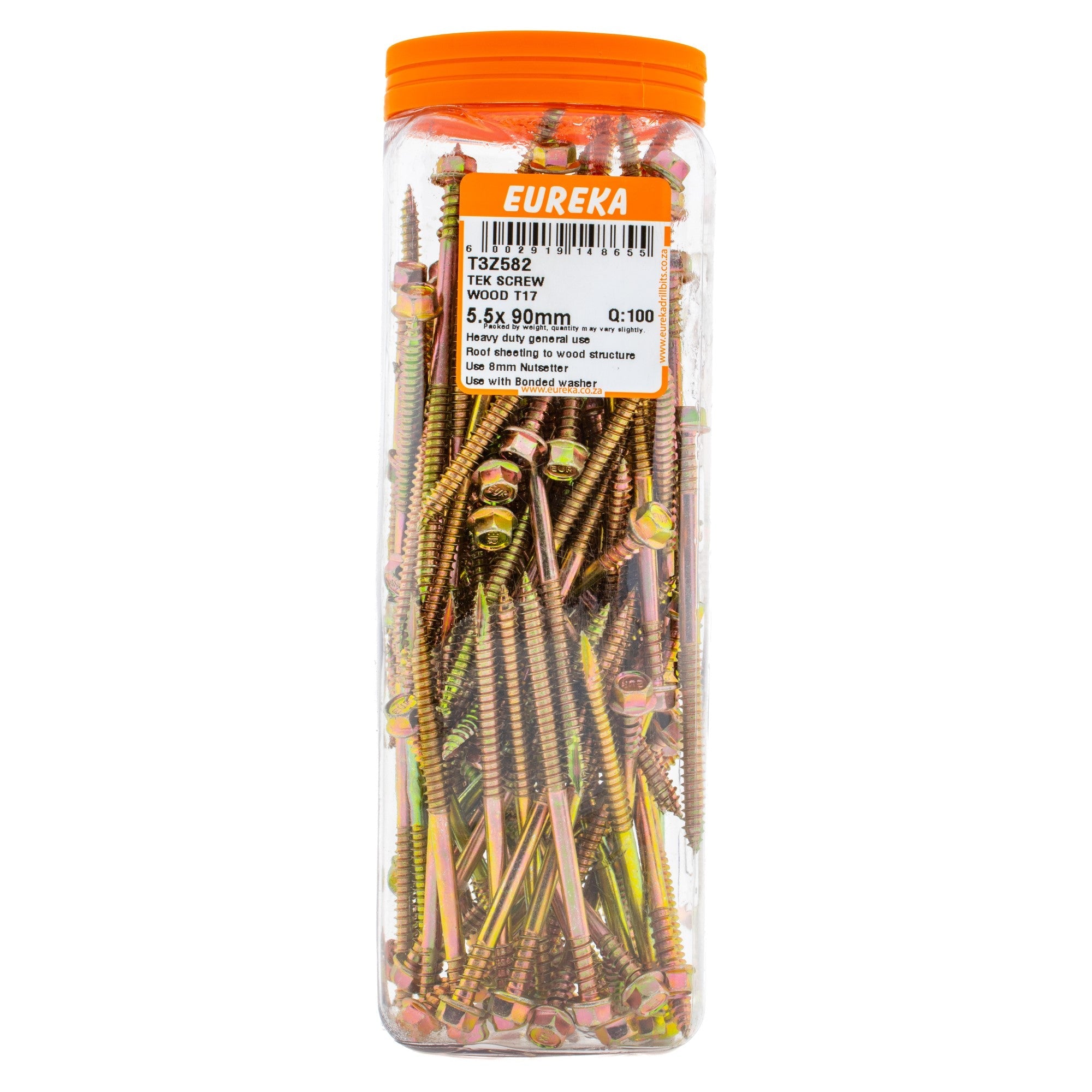 Eureka Tek Screw Wood T17 5.5 x 90mm Q:100